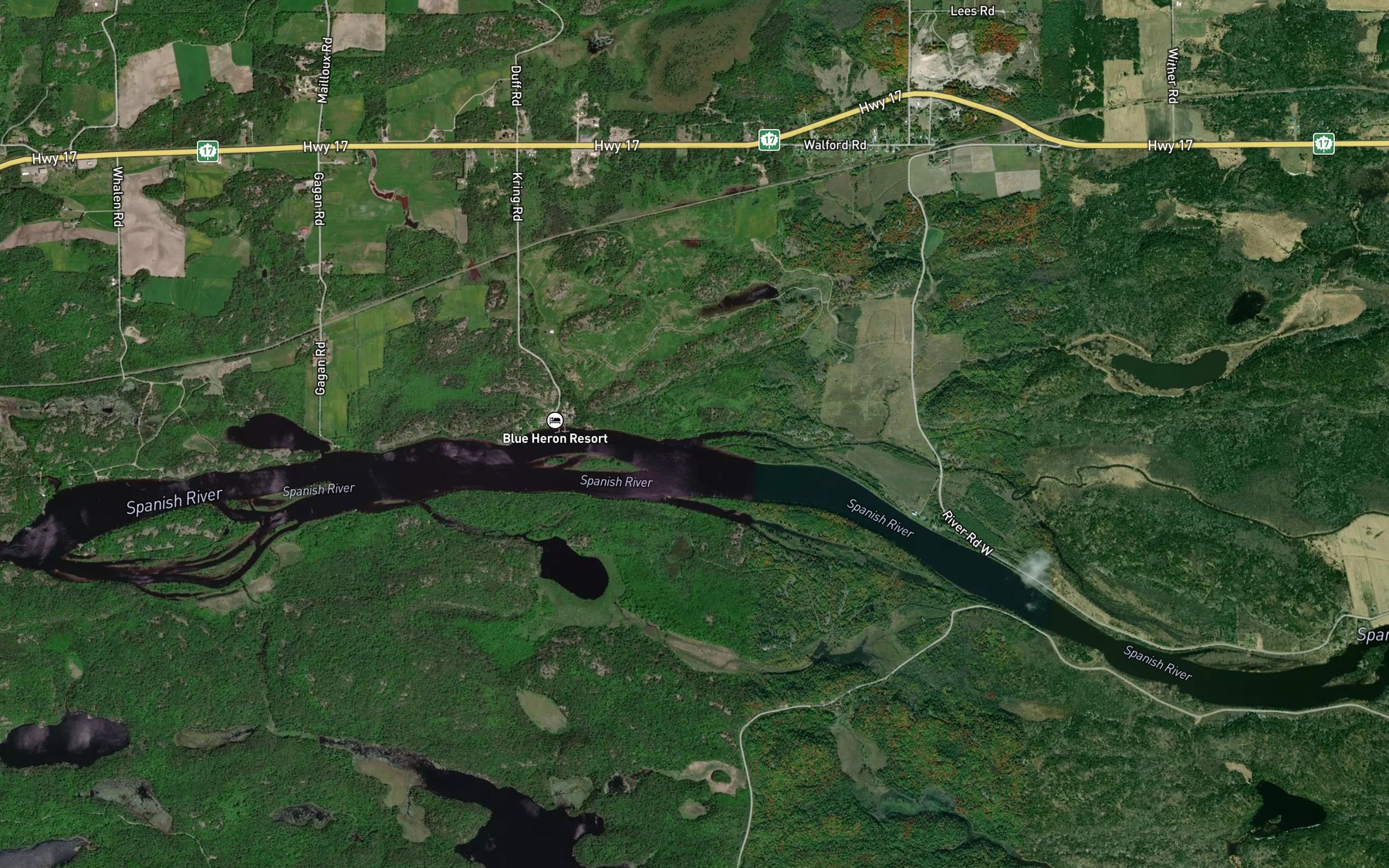 Satellite map of the Black Creek