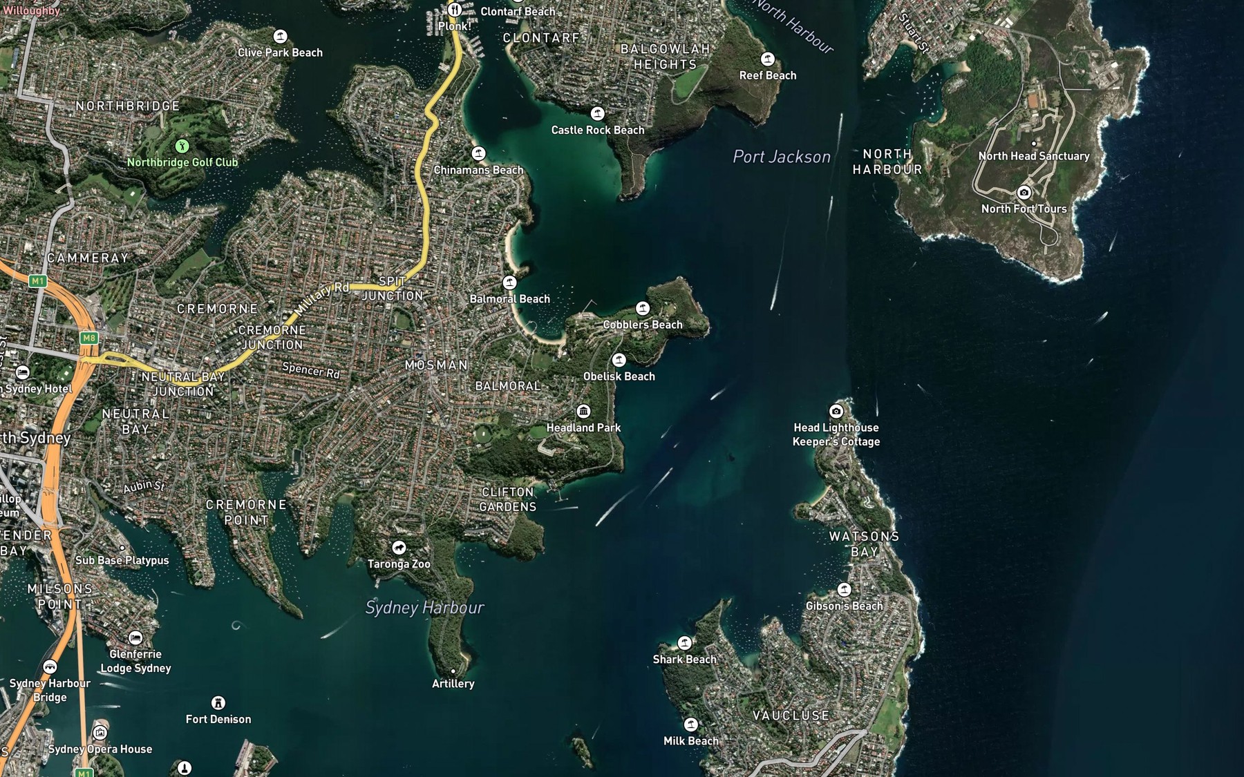 Satellite map of the Obelisk Bay