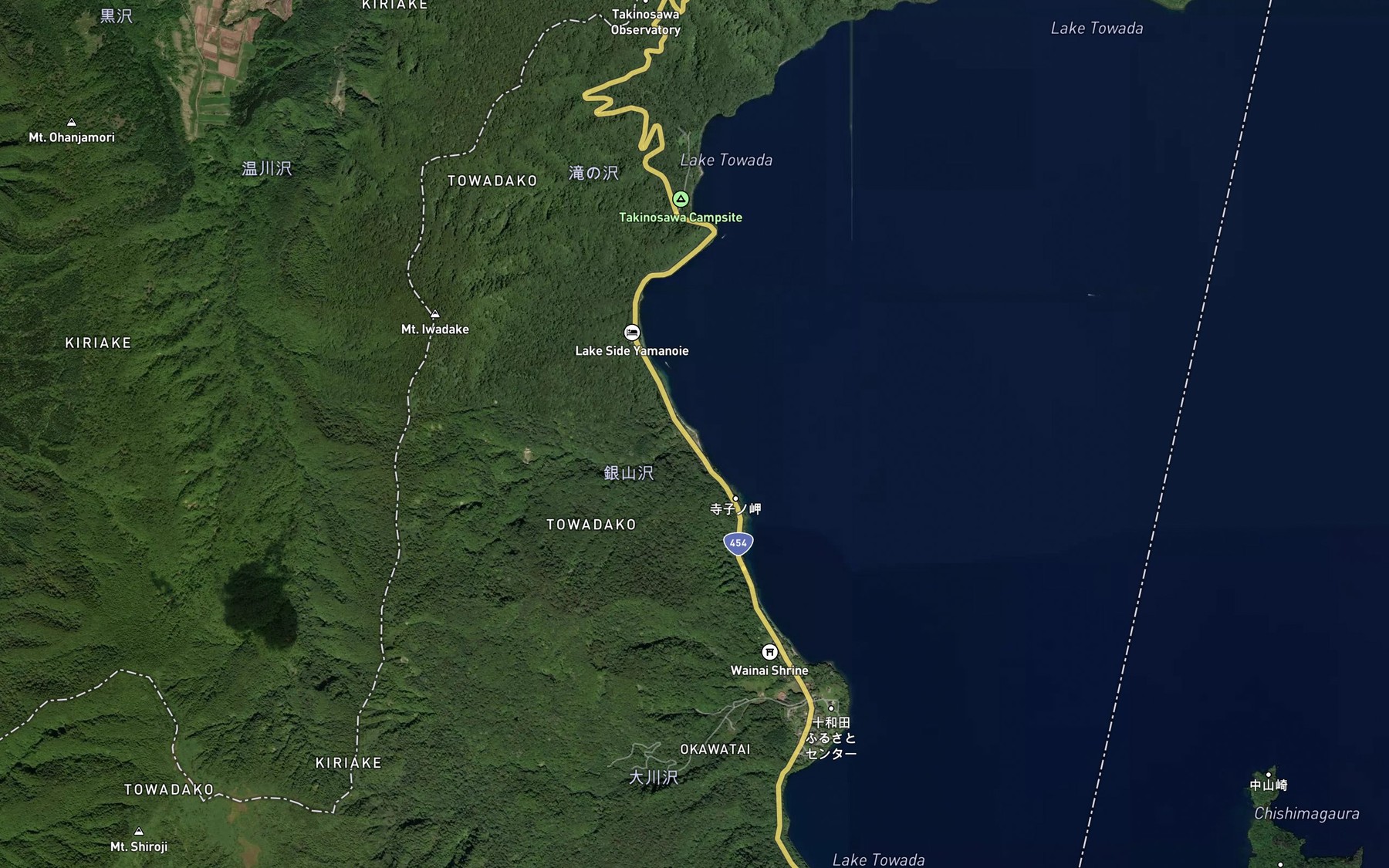 Satellite map of the Ginzan Sawa
