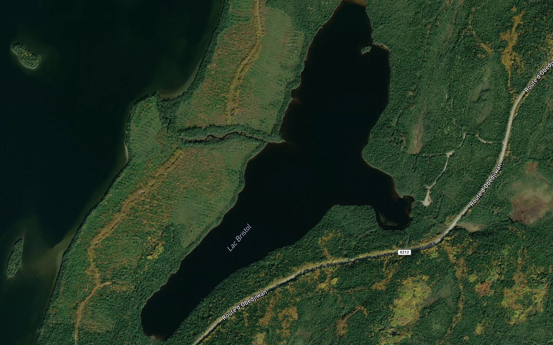 Satellite map of the Lac Bristol