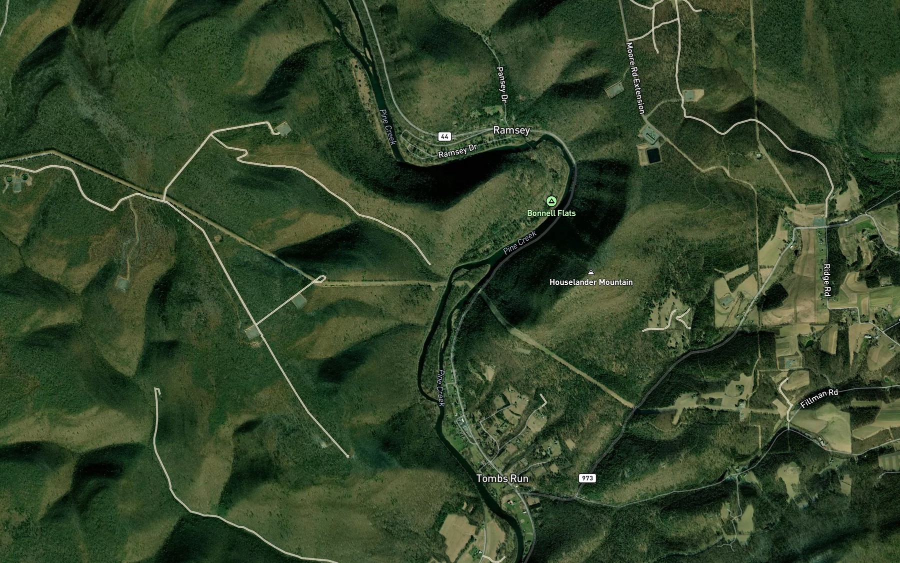 Satellite map of the Bonnell Run