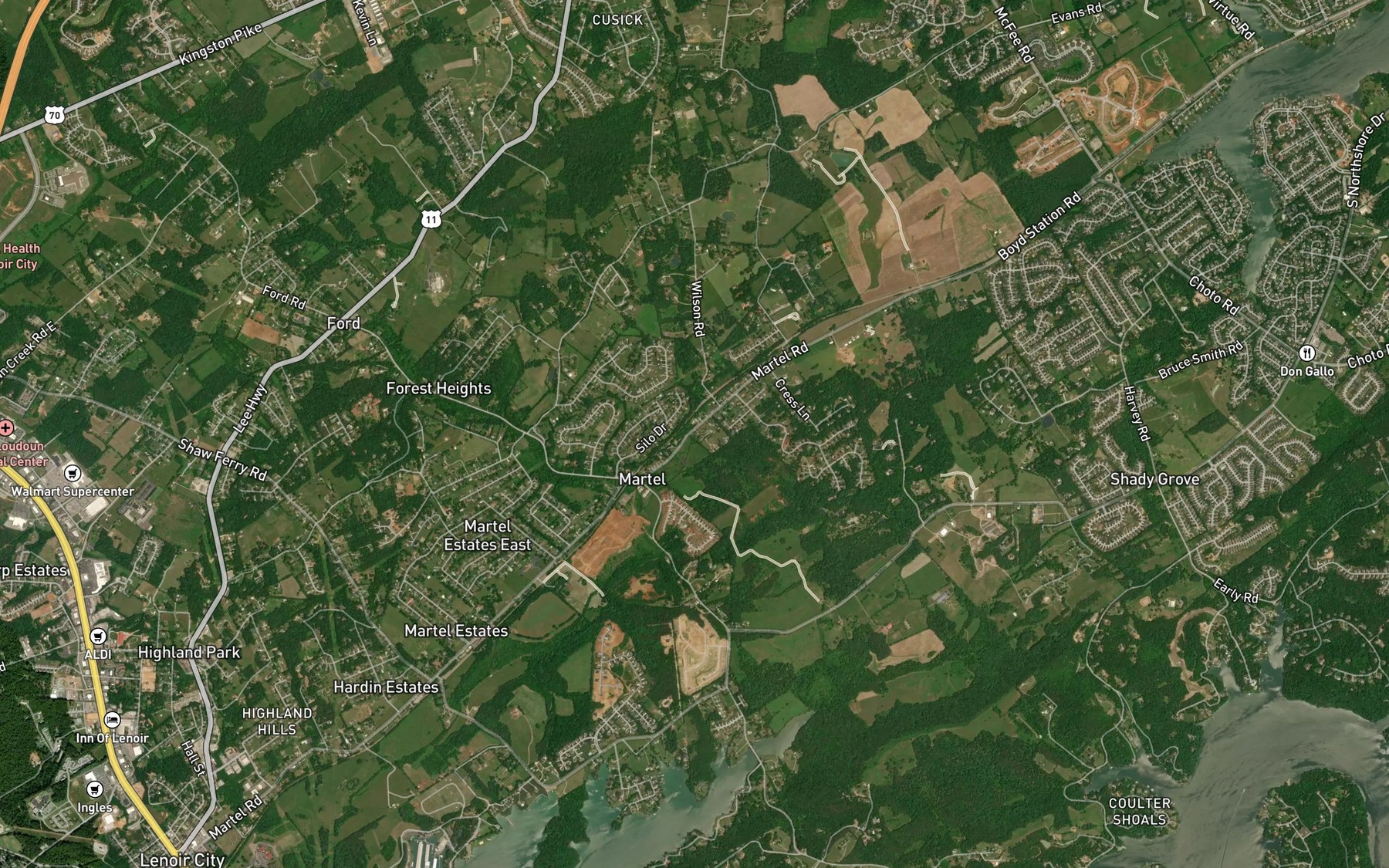 Satellite map of the Tom Carson Spring