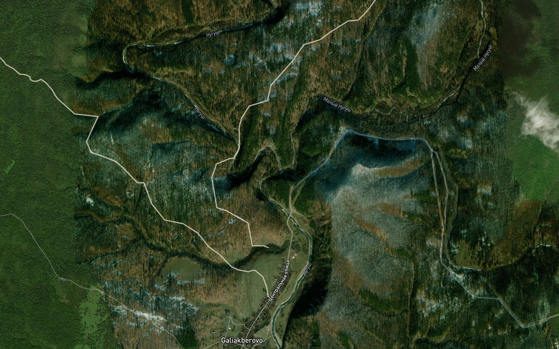 Satellite map of the Bol'shoy Nugush