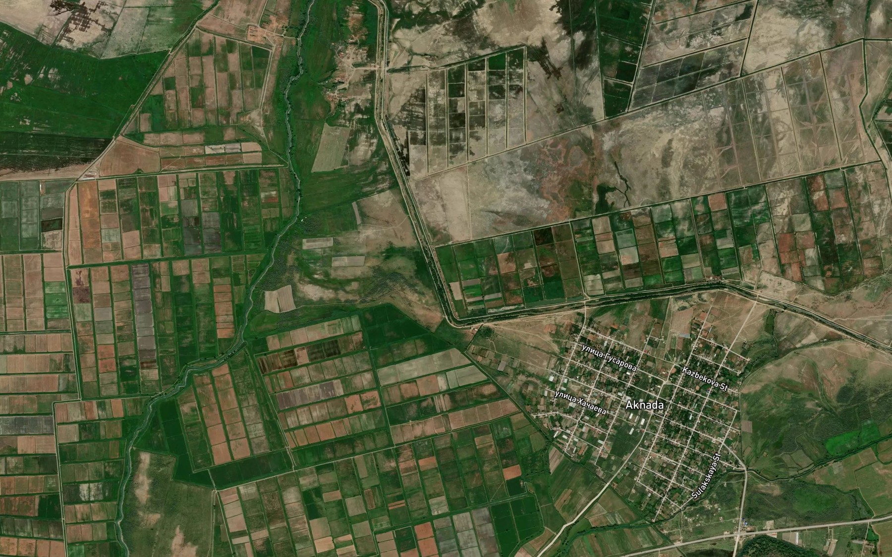 Satellite map of the Kanal Aktash
