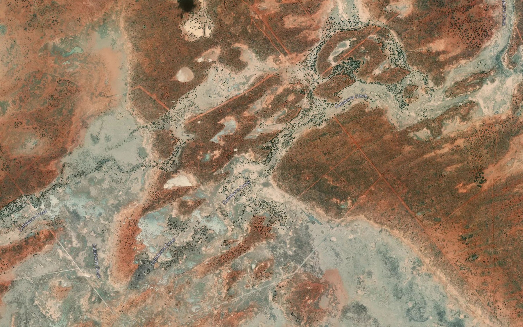 Satellite map of the Cuttaburra Channels