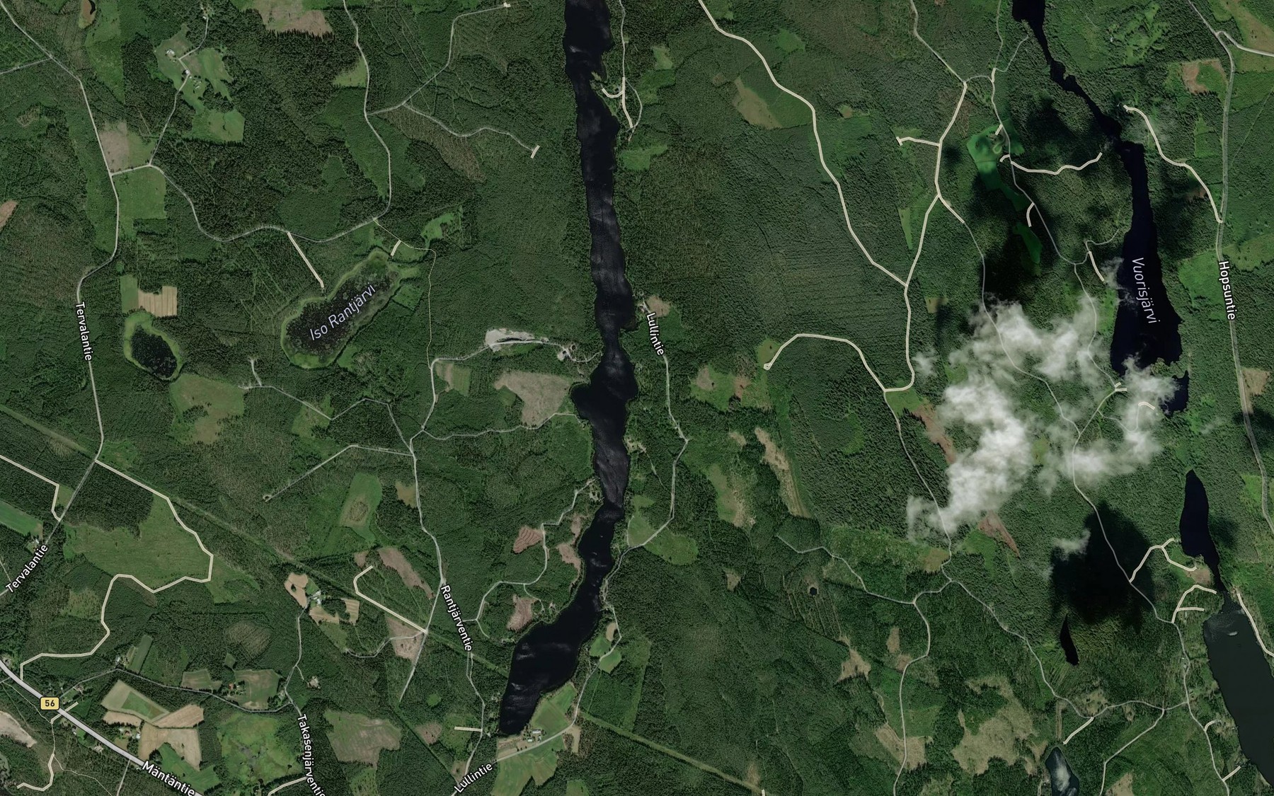 Satellite map of the Mustinganoja