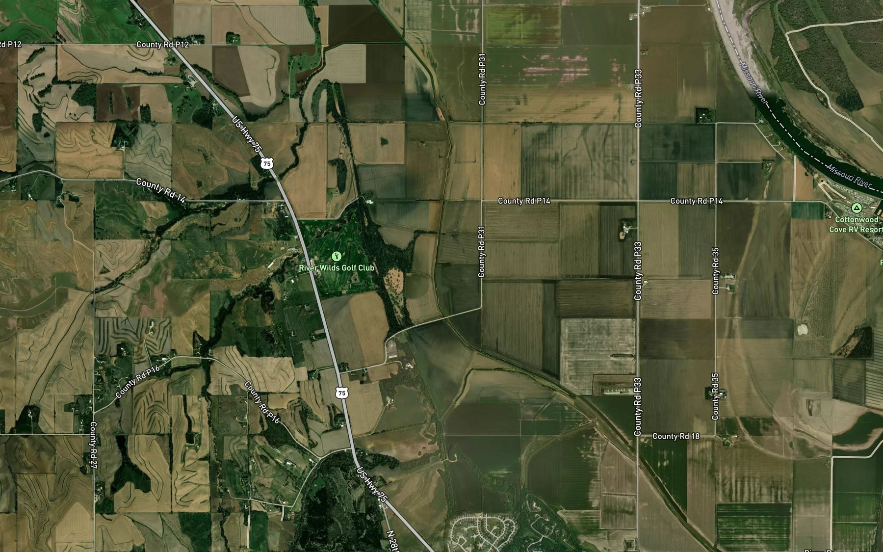 Satellite map of the North Creek