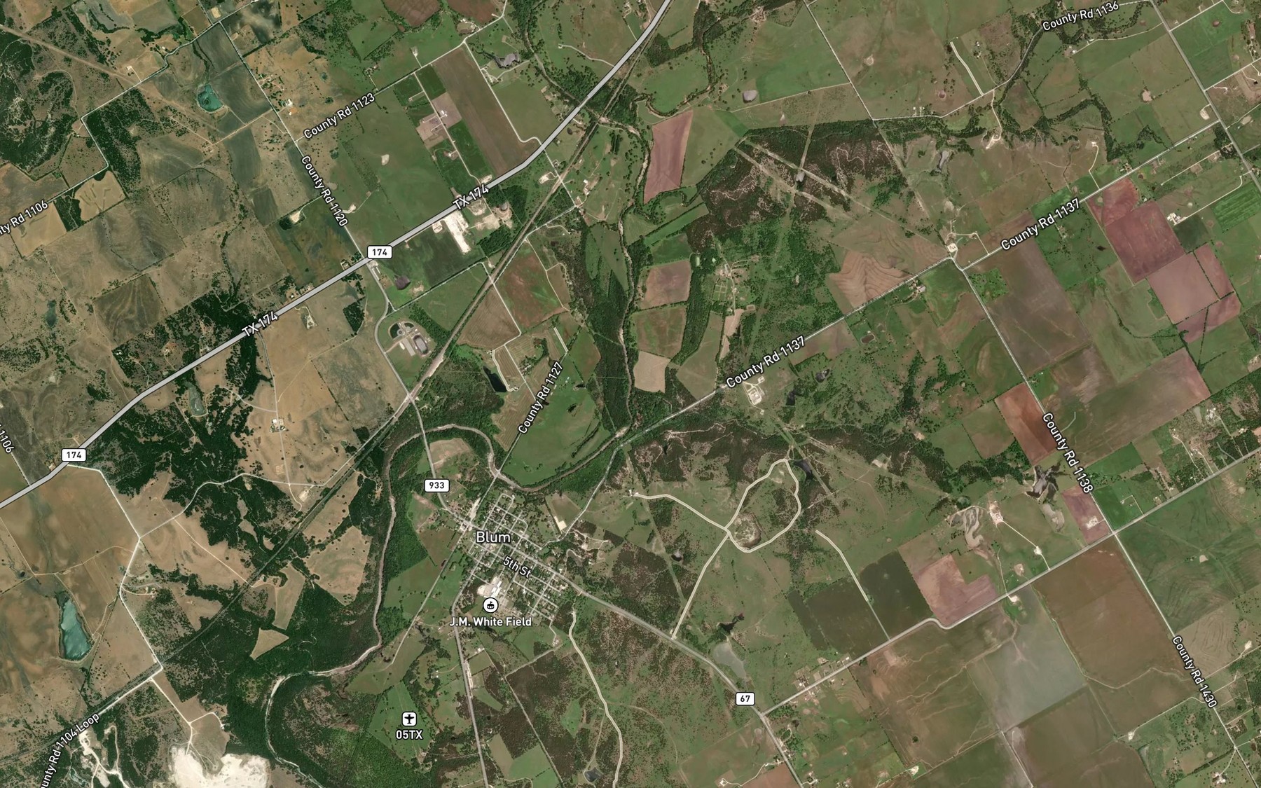 Satellite map of the Darr Branch