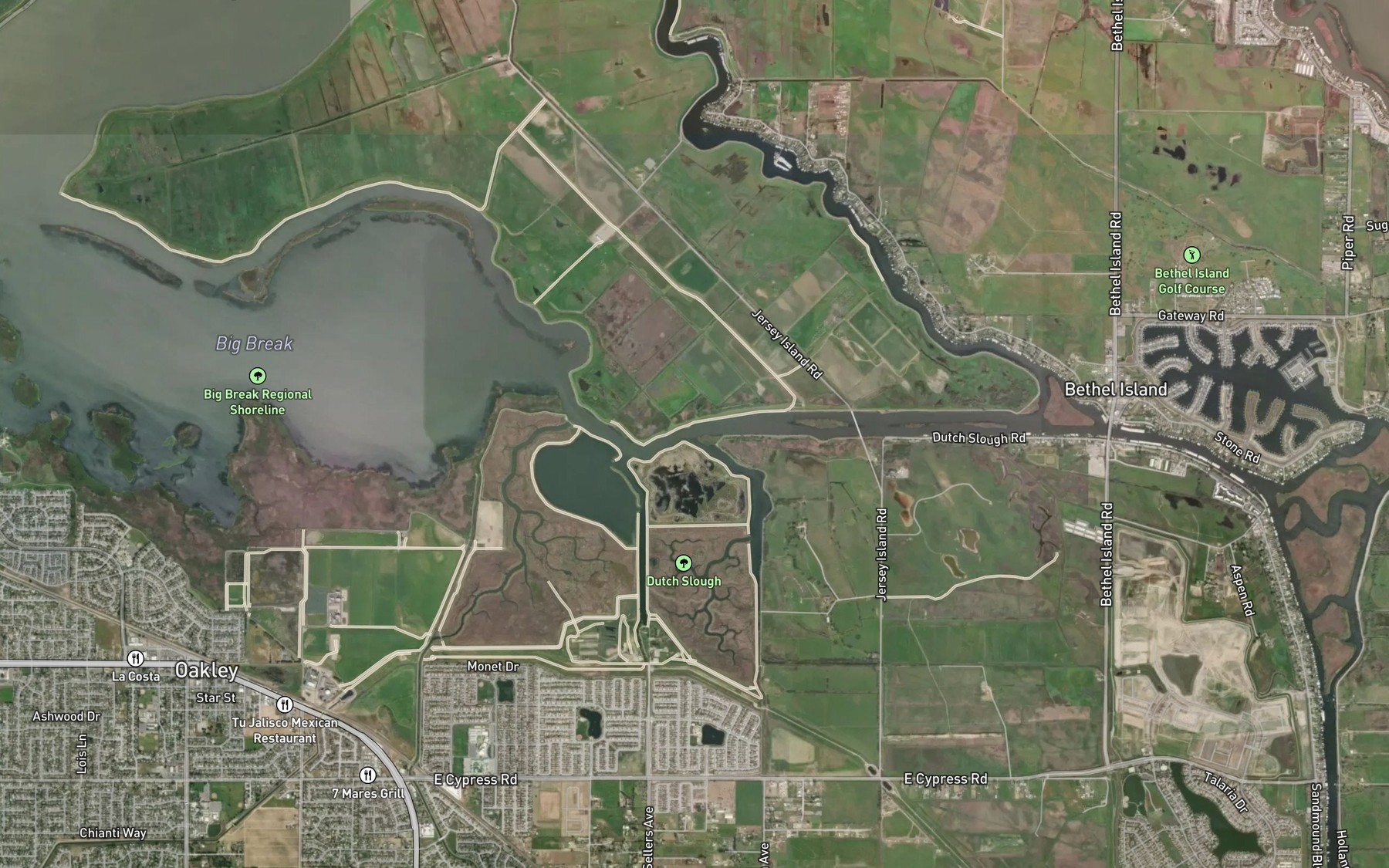 Satellite map of the Dutch Slough