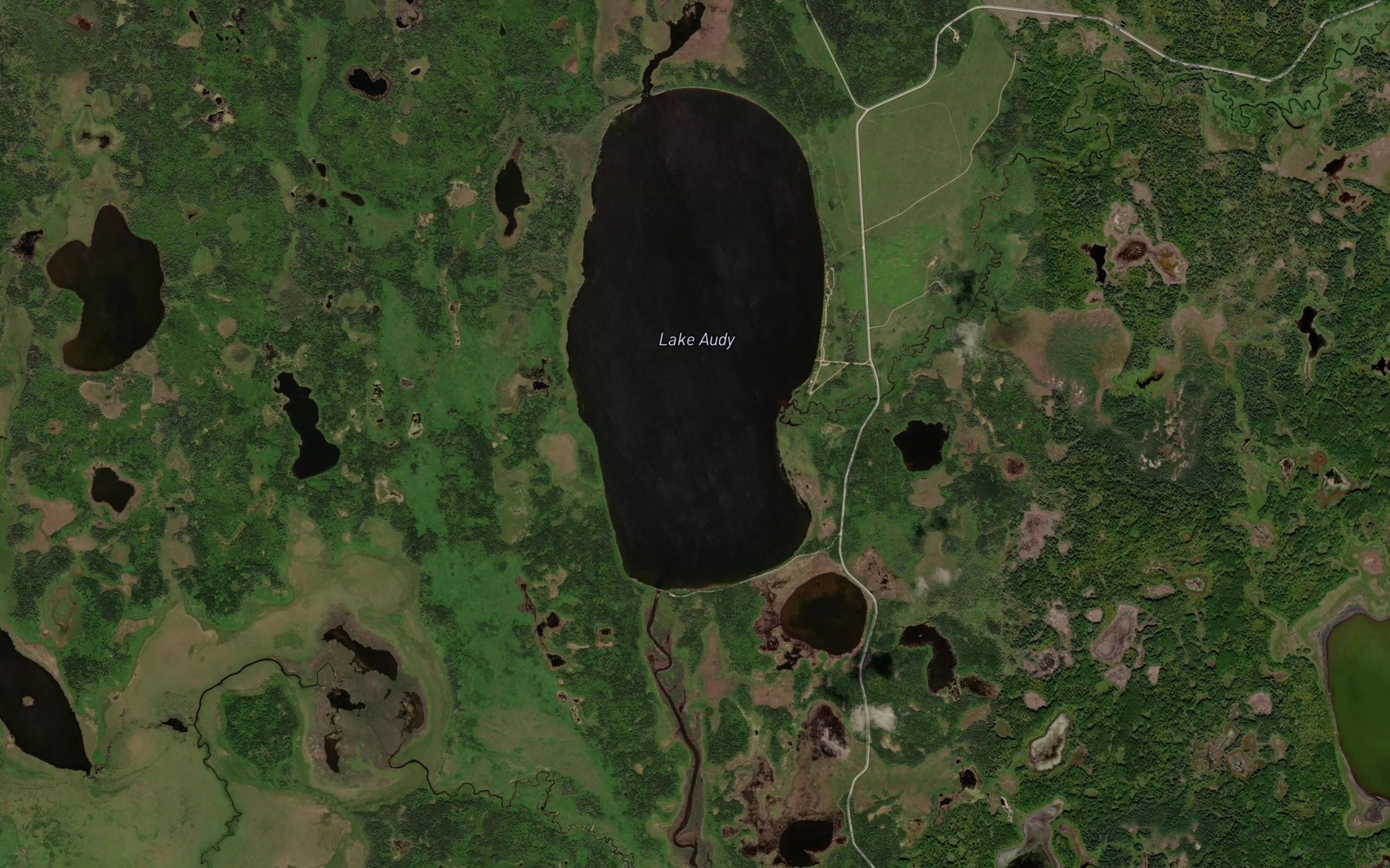 Satellite map of the Lake Audy