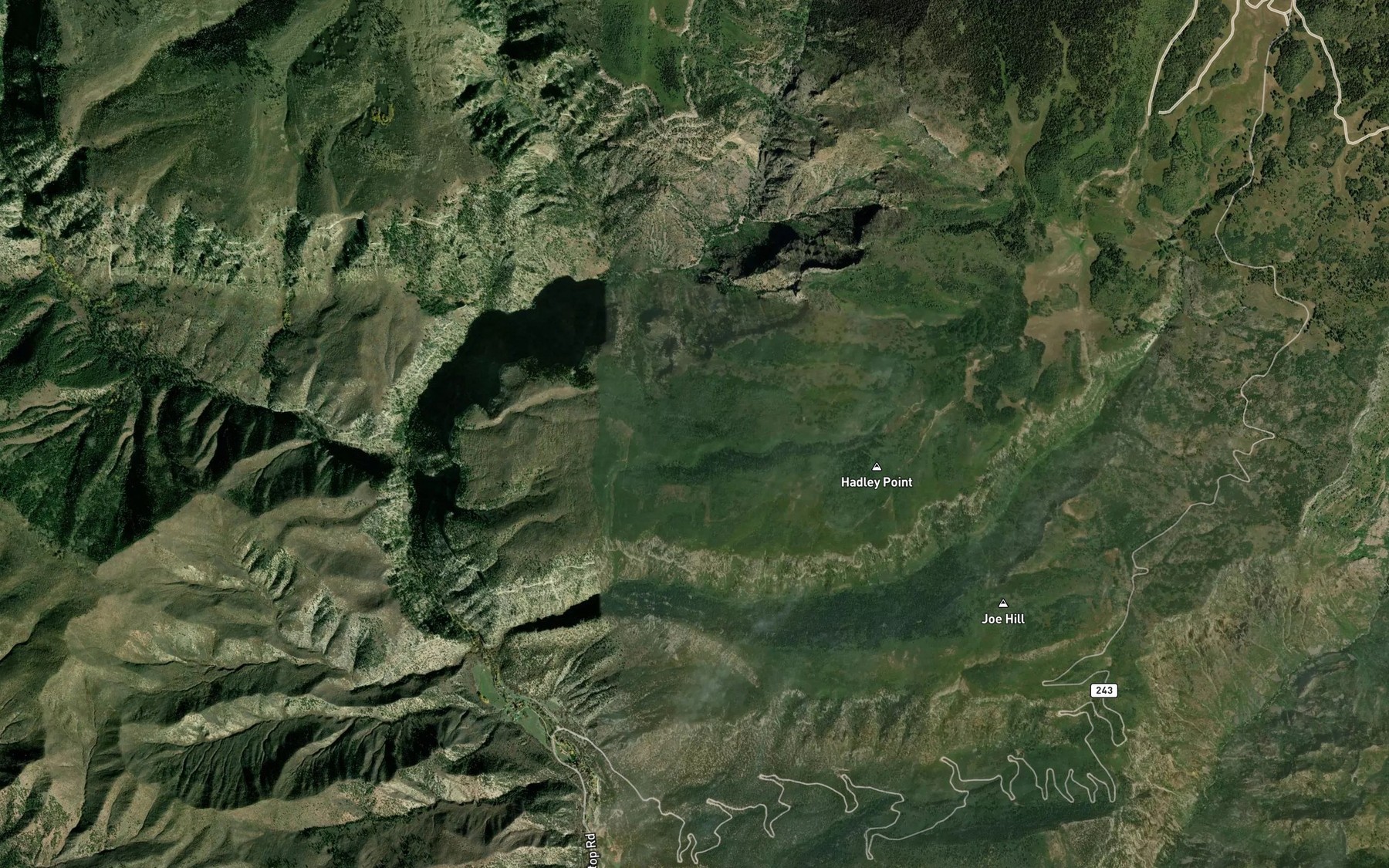 Satellite map of the Bear Spring