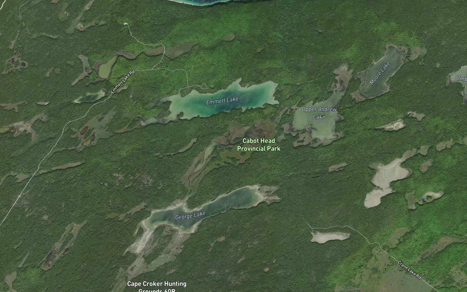 Satellite map of the Lower Andrew Lake