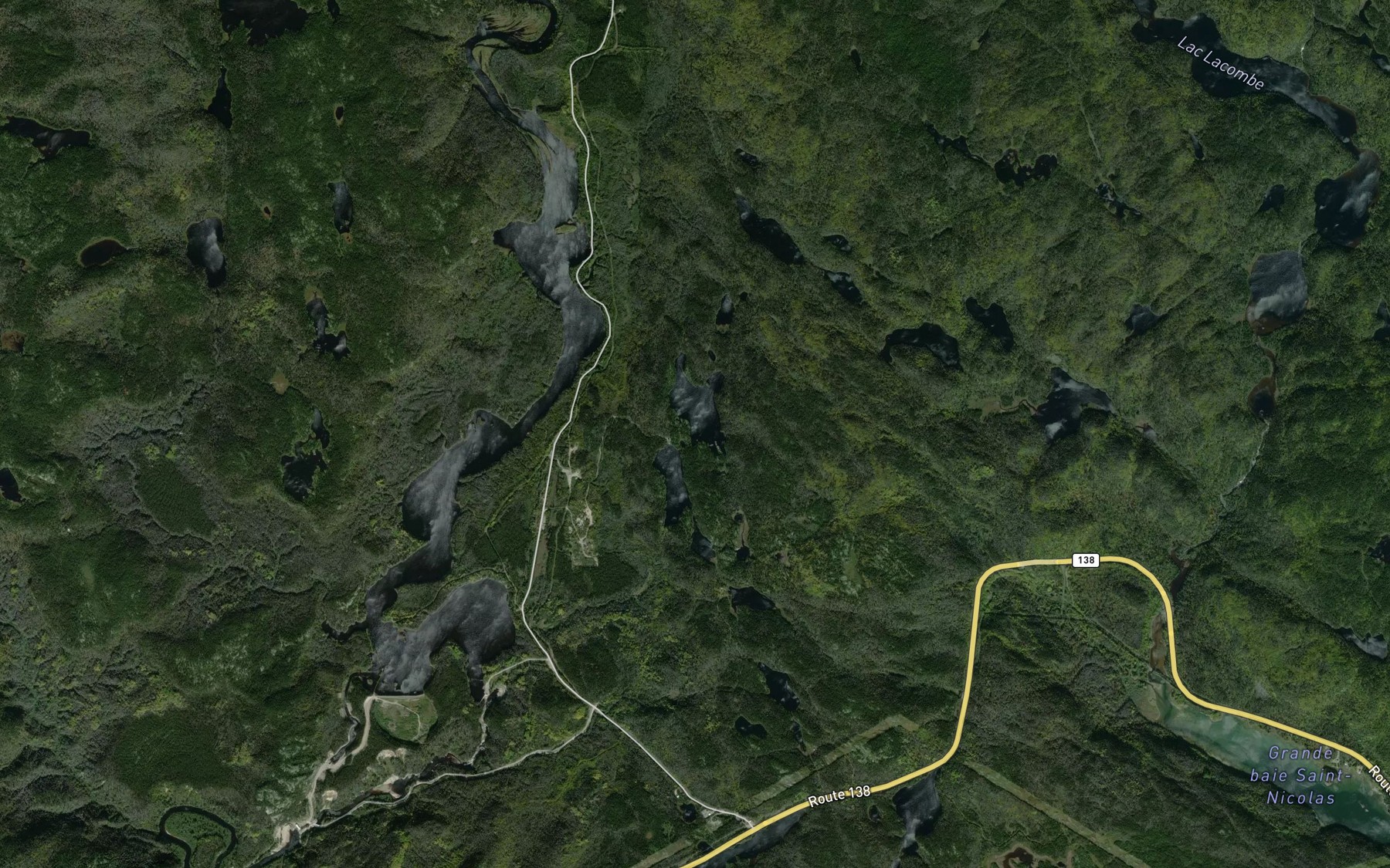 Satellite map of the Lacs a Thompson
