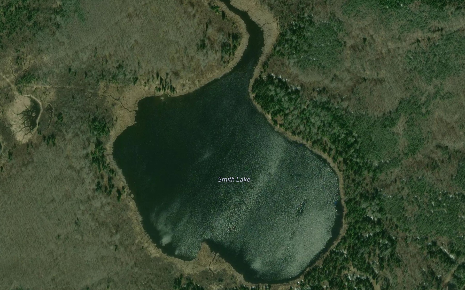 Satellite map of the Smith Lake