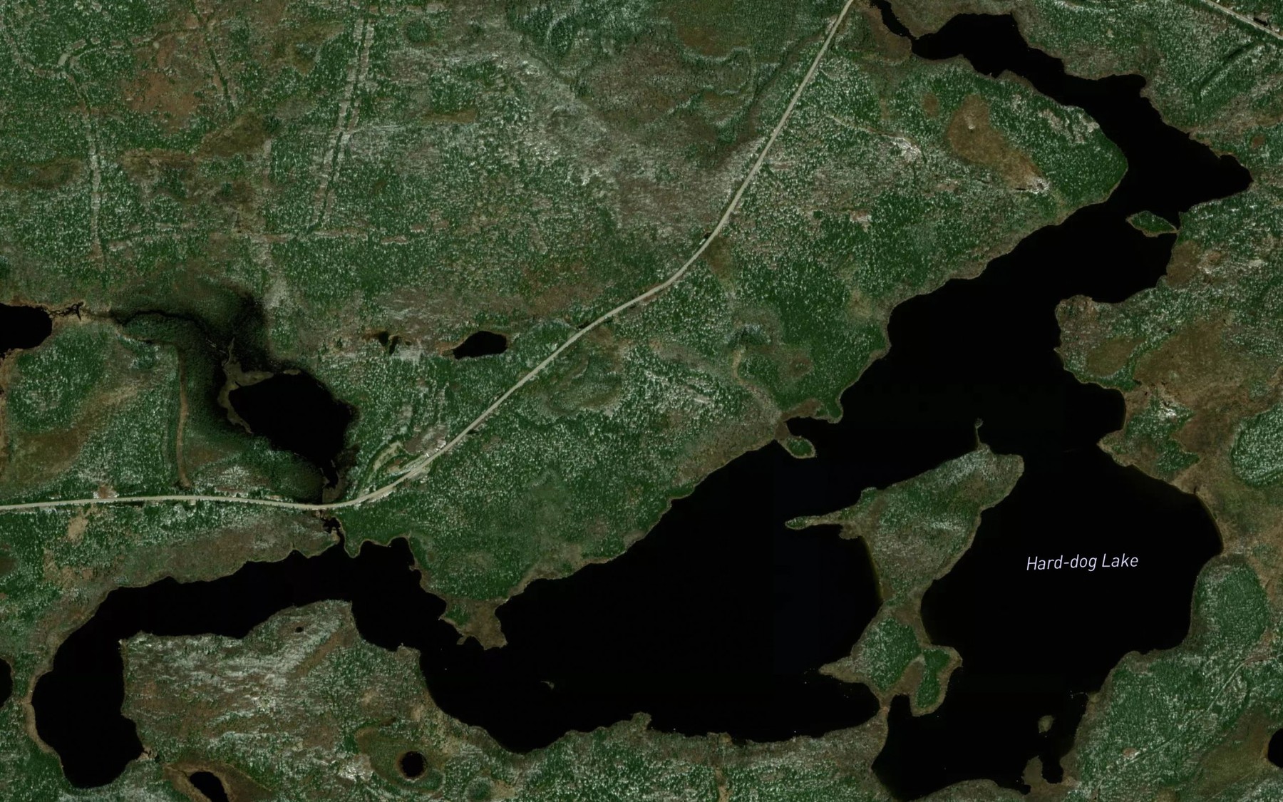Satellite map of the Hard-dog Lake
