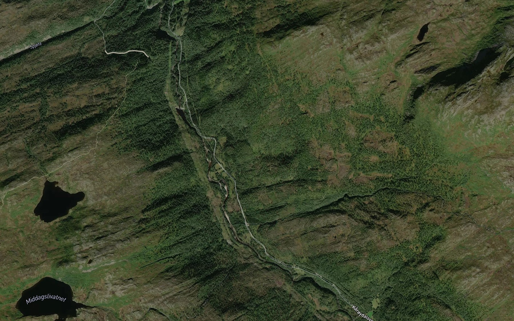 Satellite map of the Trodalsbekken