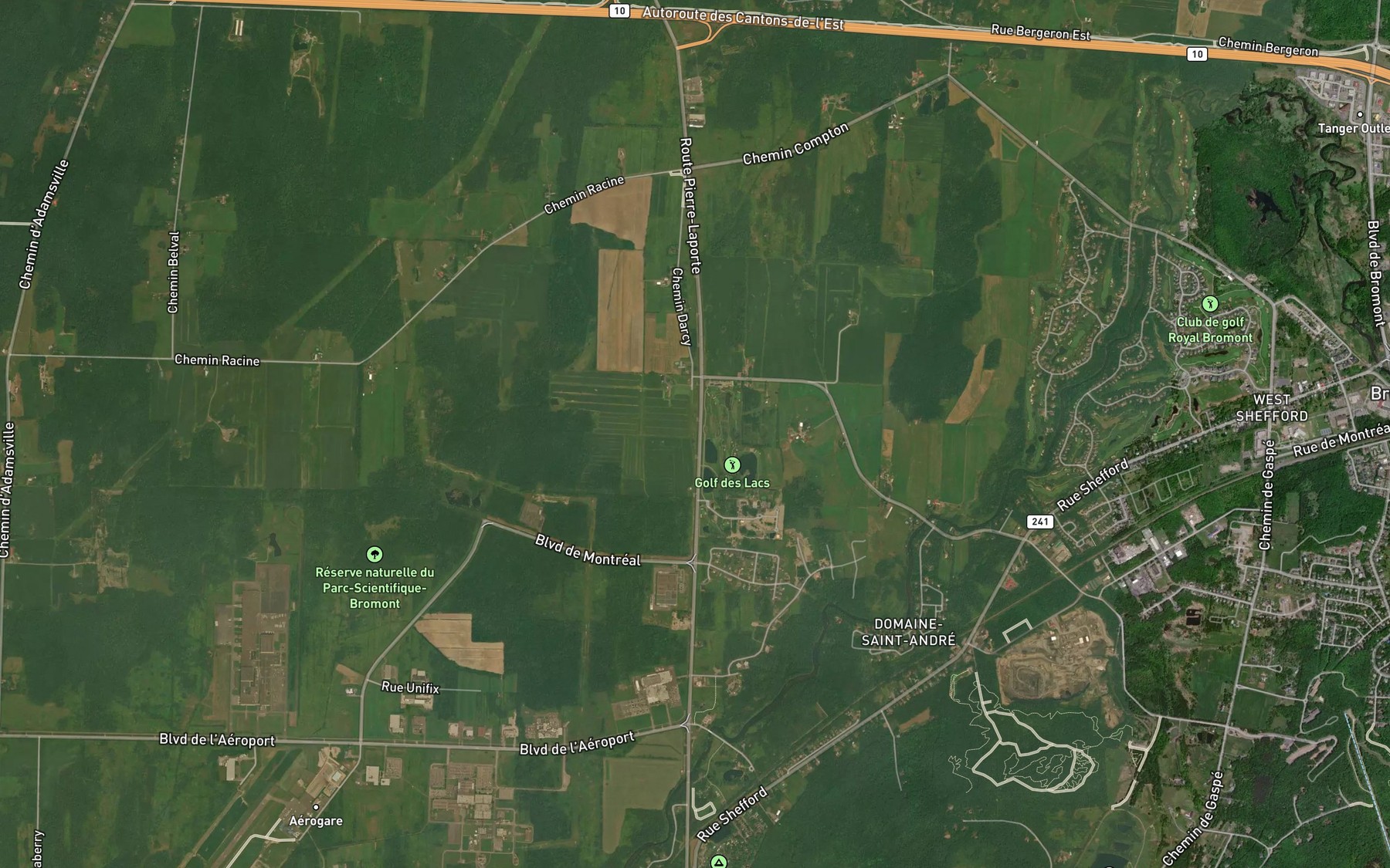 Satellite map of the Ruisseau Tetrault