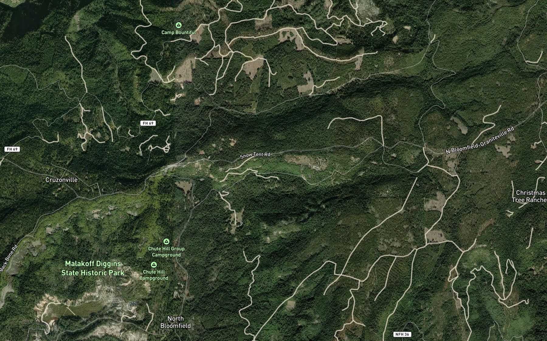 Satellite map of the Derbec Spring