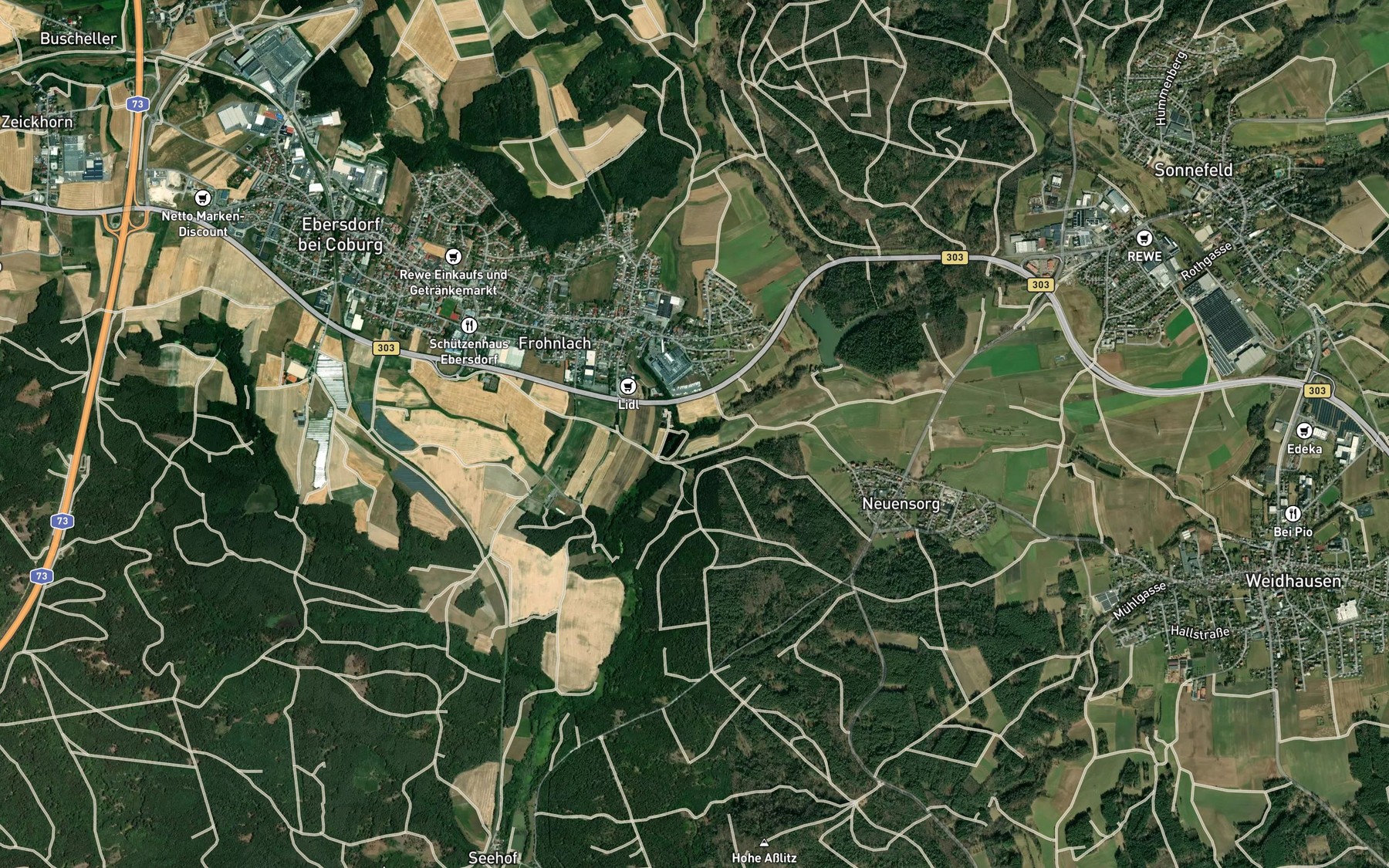 Satellite map of the Roederbach