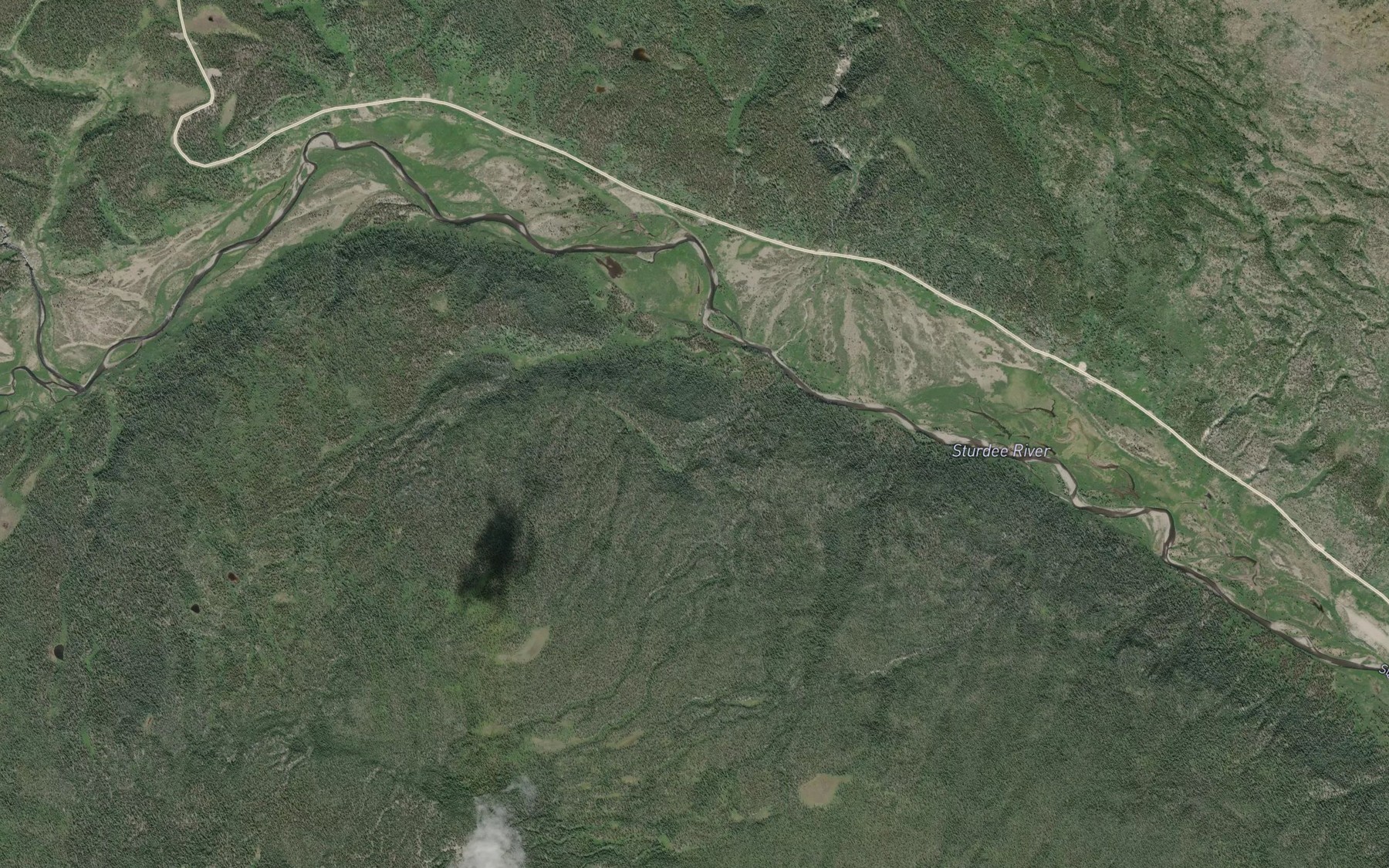 Satellite map of the Pau Creek