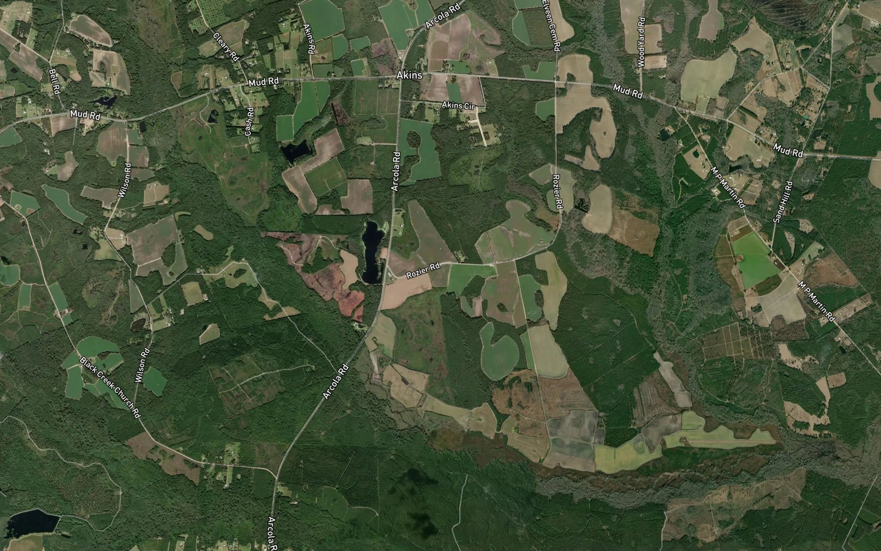 Satellite map of the Rozier Pond