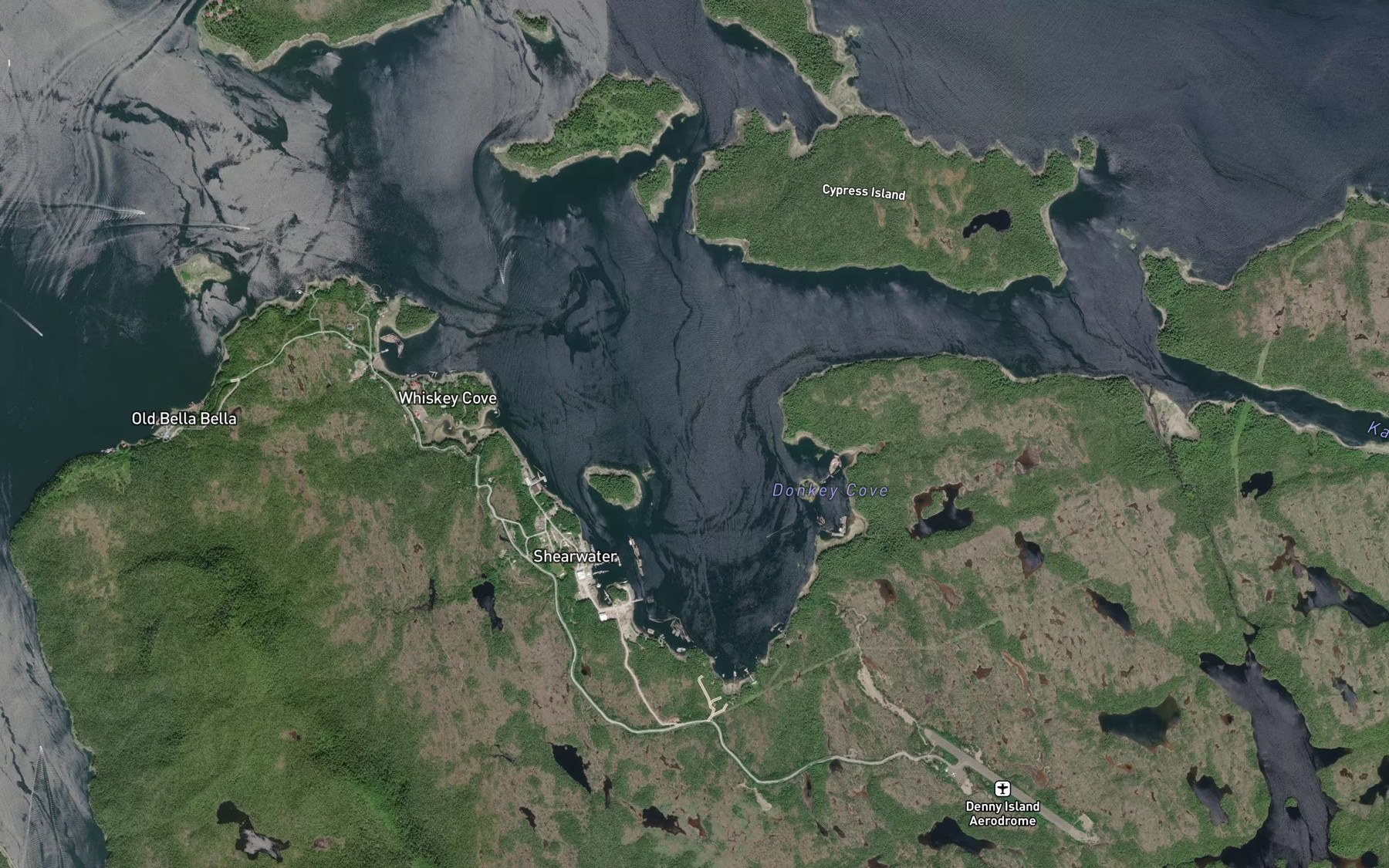 Satellite map of the Wheelock Passage