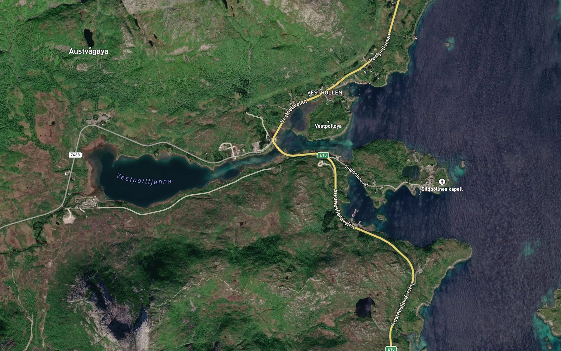Satellite map of the Koneselva