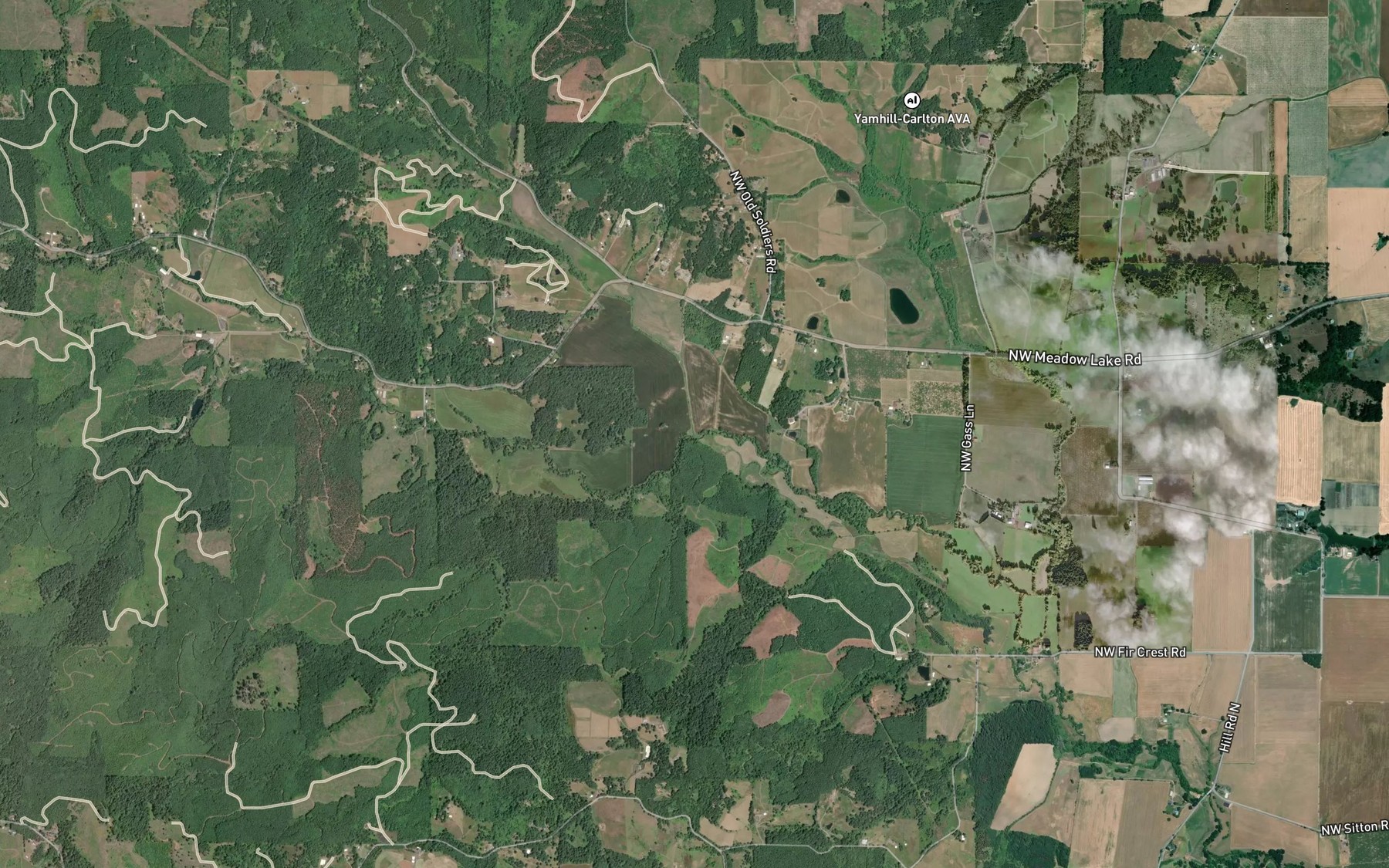 Satellite map of the Beaver Creek