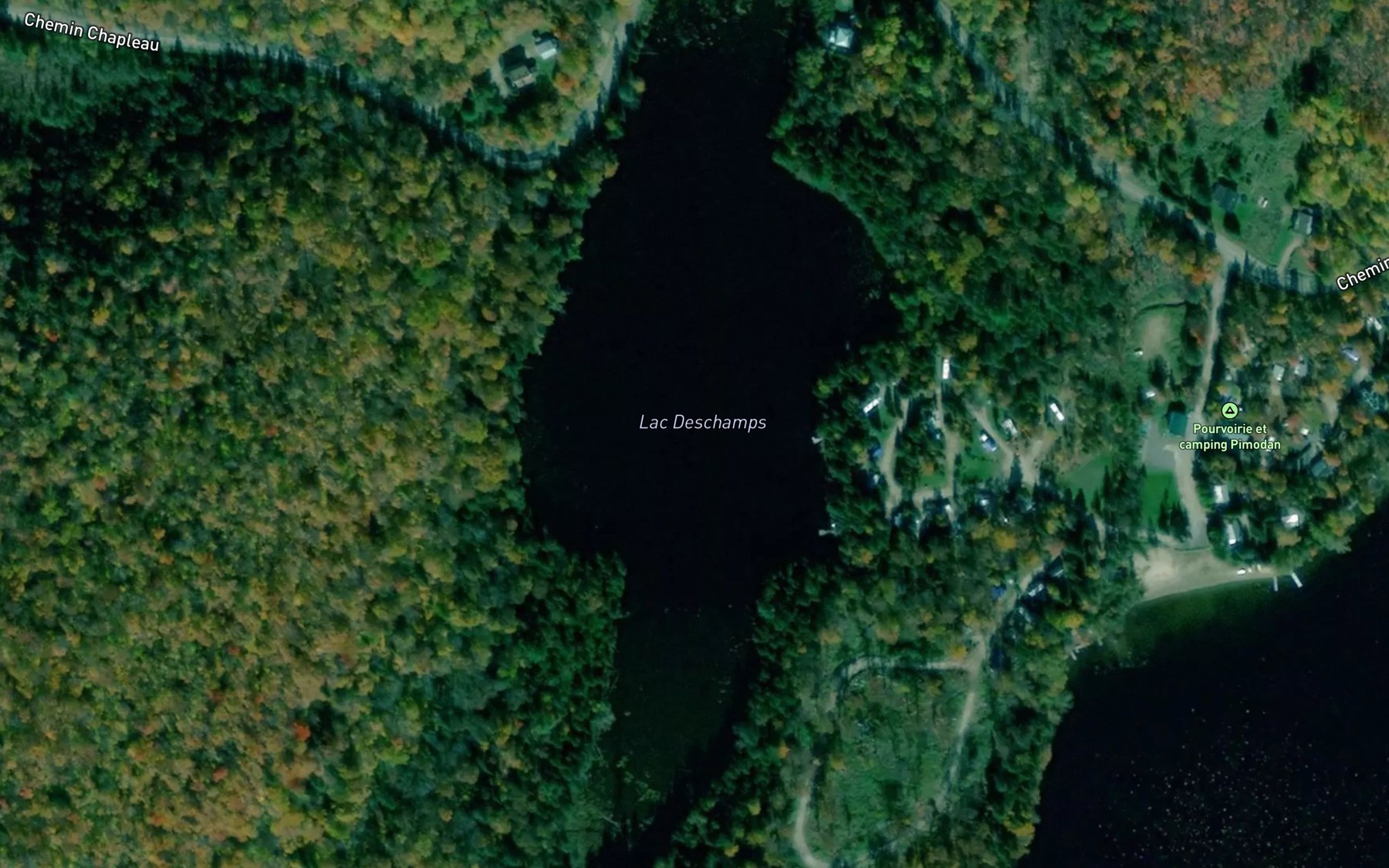 Satellite map of the Lac Deschamps
