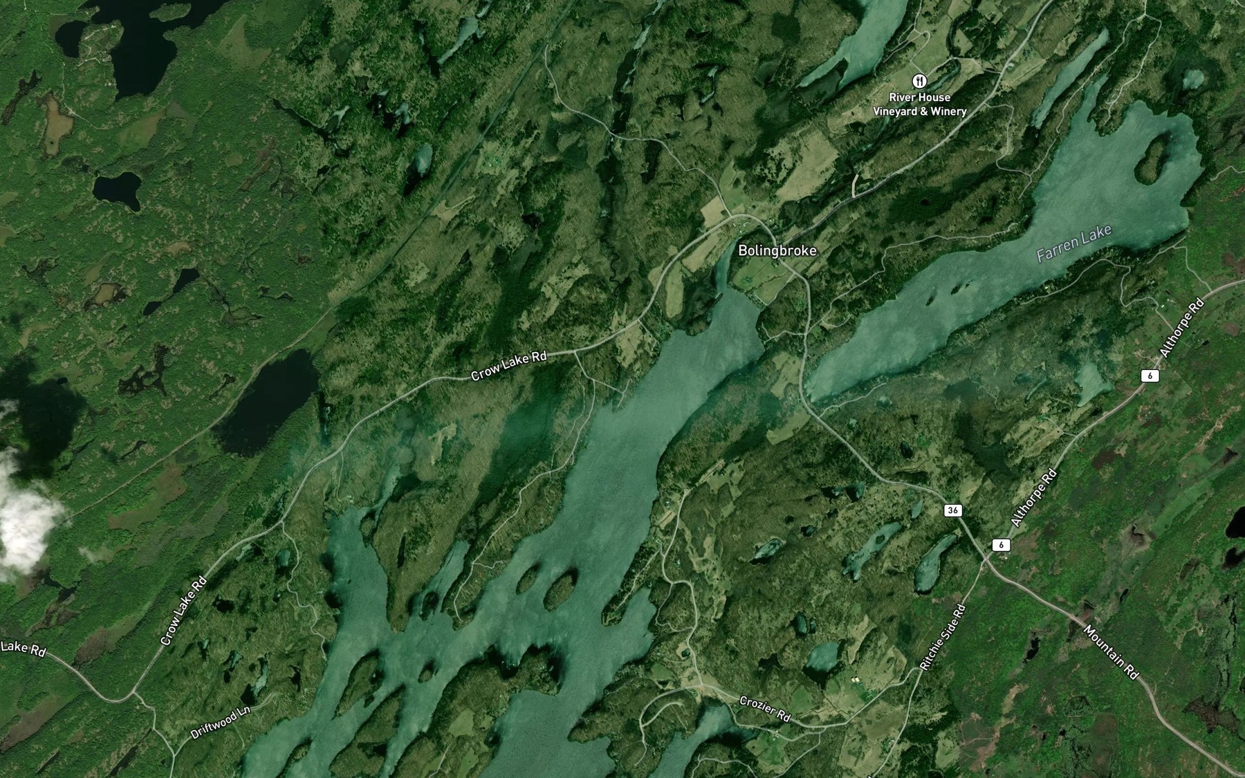 Satellite map of the Davern Creek