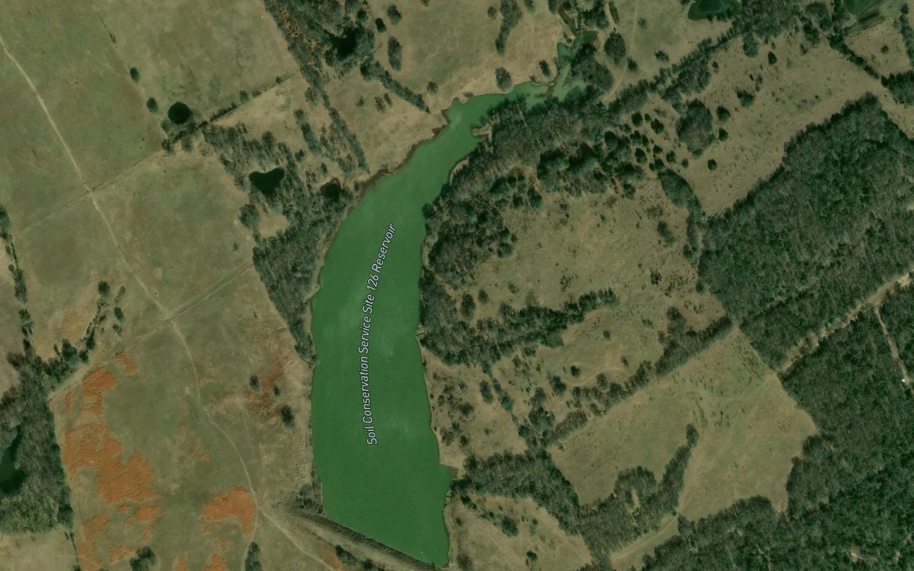 Satellite map of the Soil Conservation Service Site 126 Reservoir