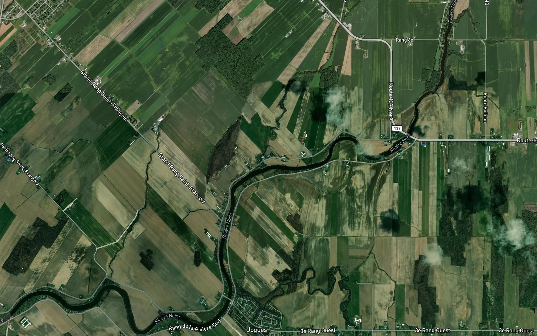 Satellite map of the Ruisseau des Aulnages