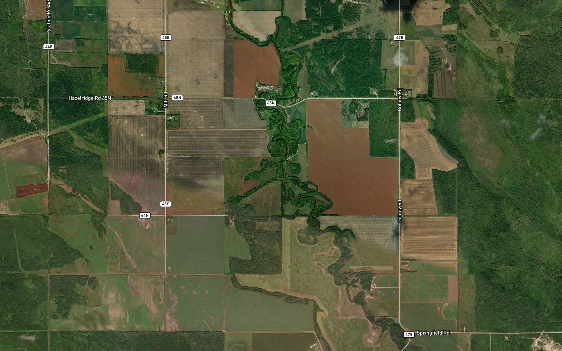 Satellite map of the Hazel Creek