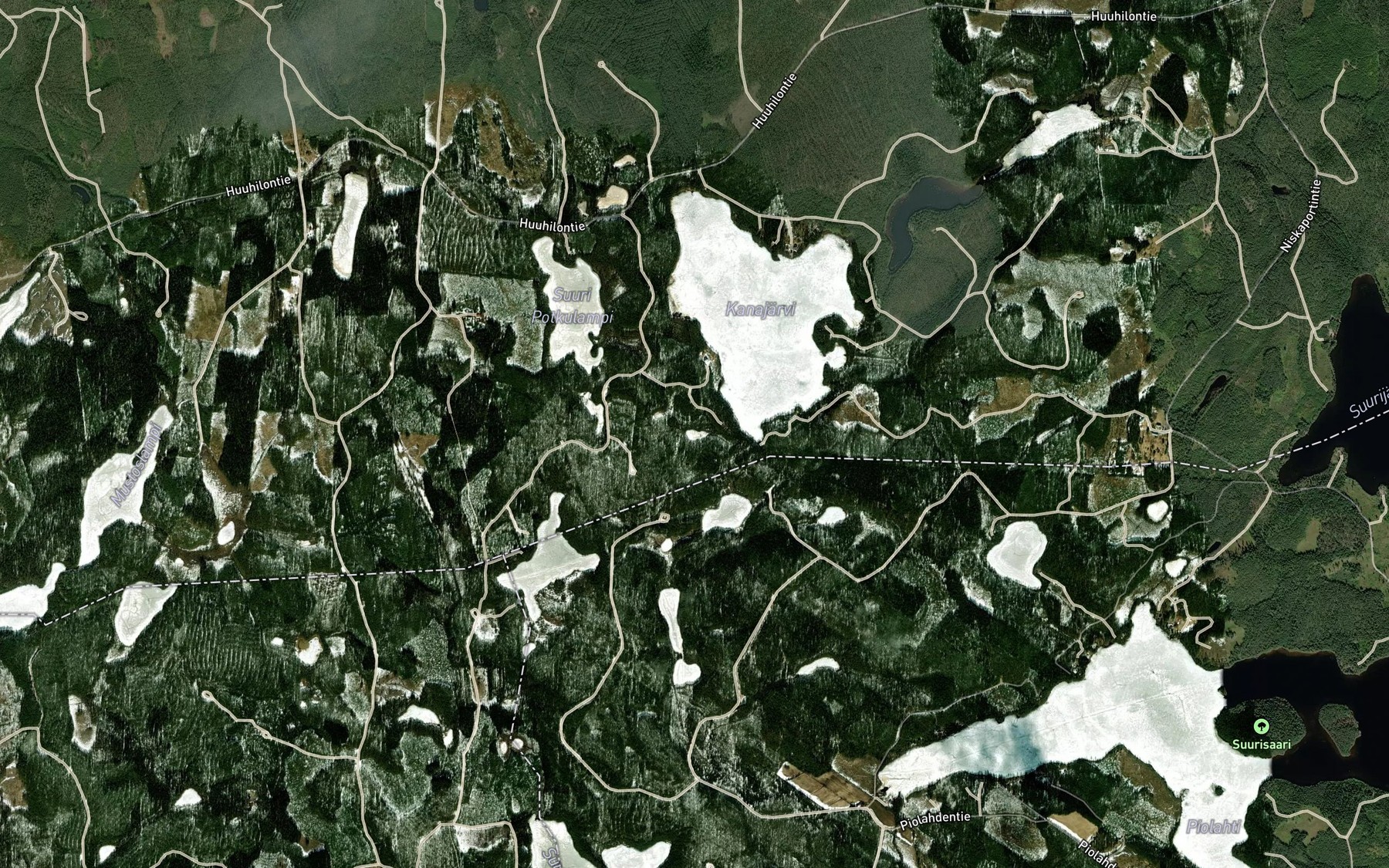 Satellite map of the Mustilammit