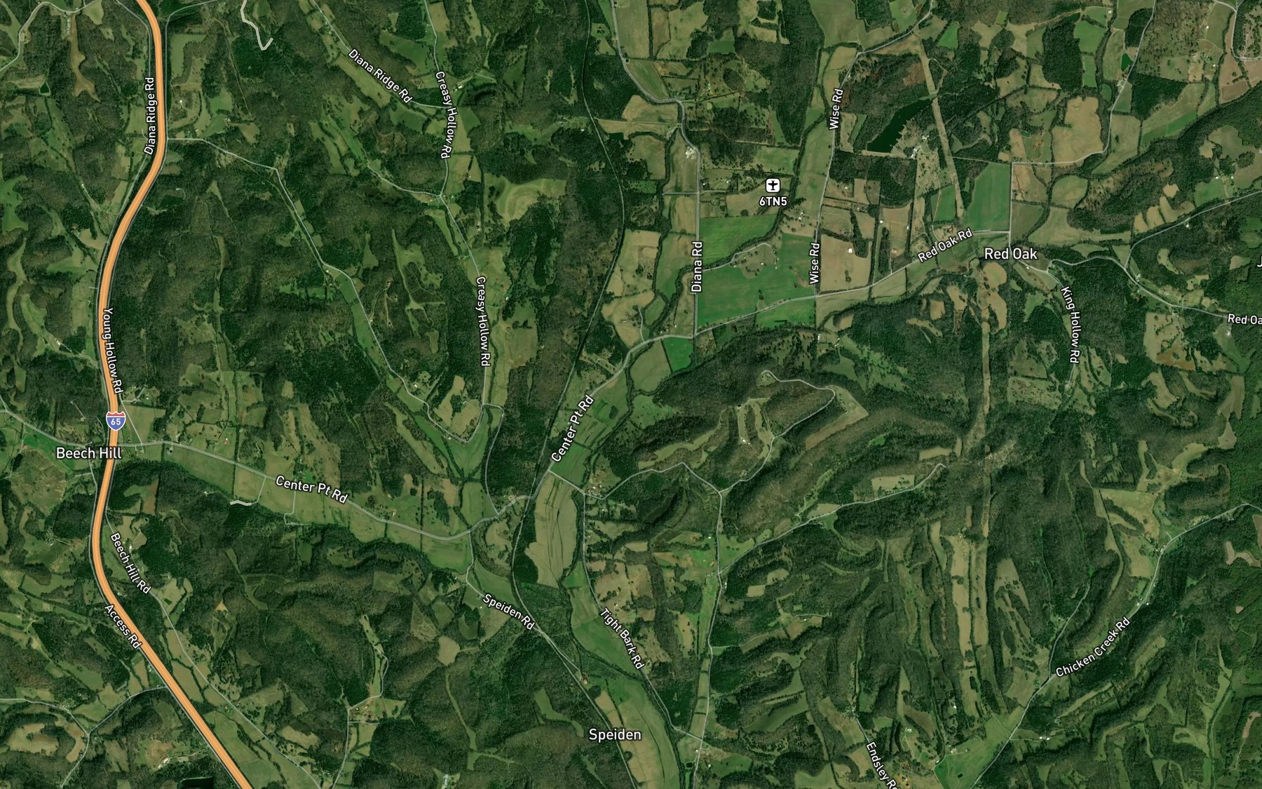Satellite map of the East Fork Bradshaw Creek