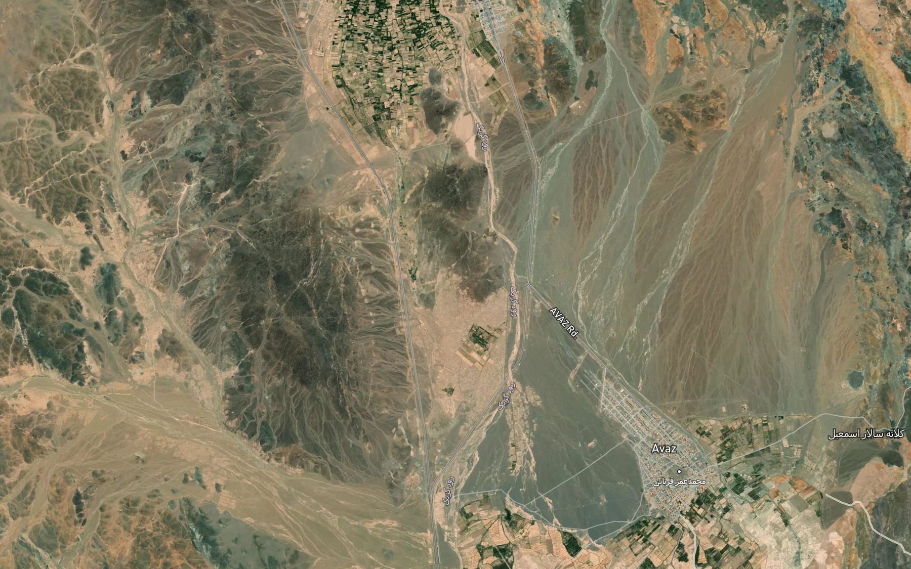 Satellite map of the Rud-e Gazik