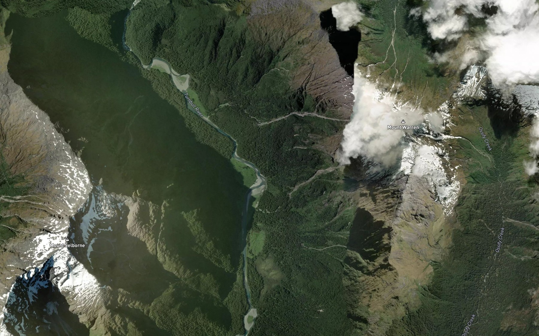 Satellite map of the Ease Down Creek