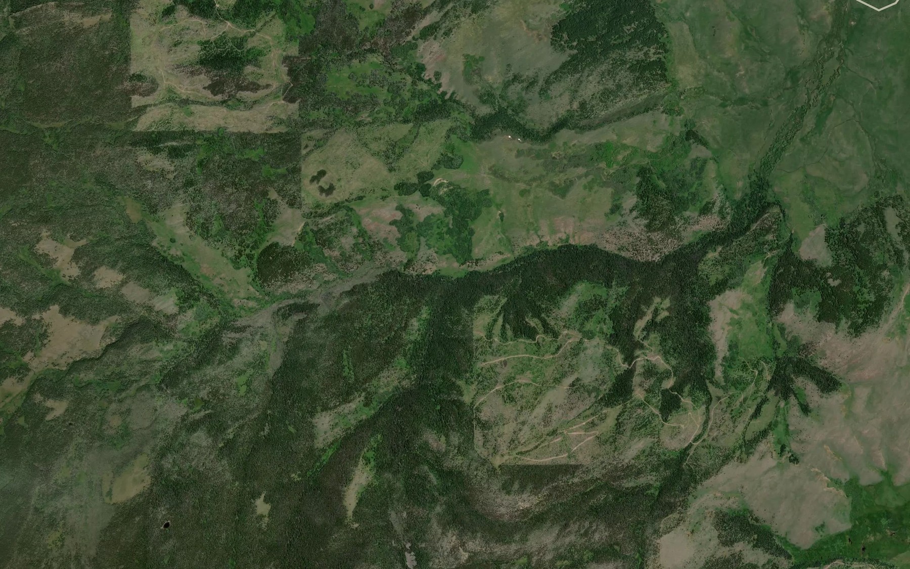 Satellite map of the South Fork Cherry Creek