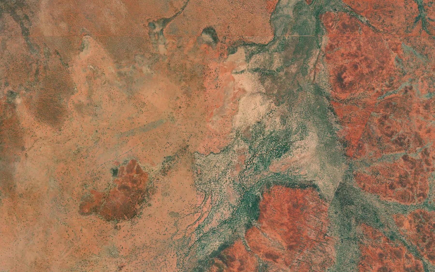 Satellite map of the Ooratippra Creek