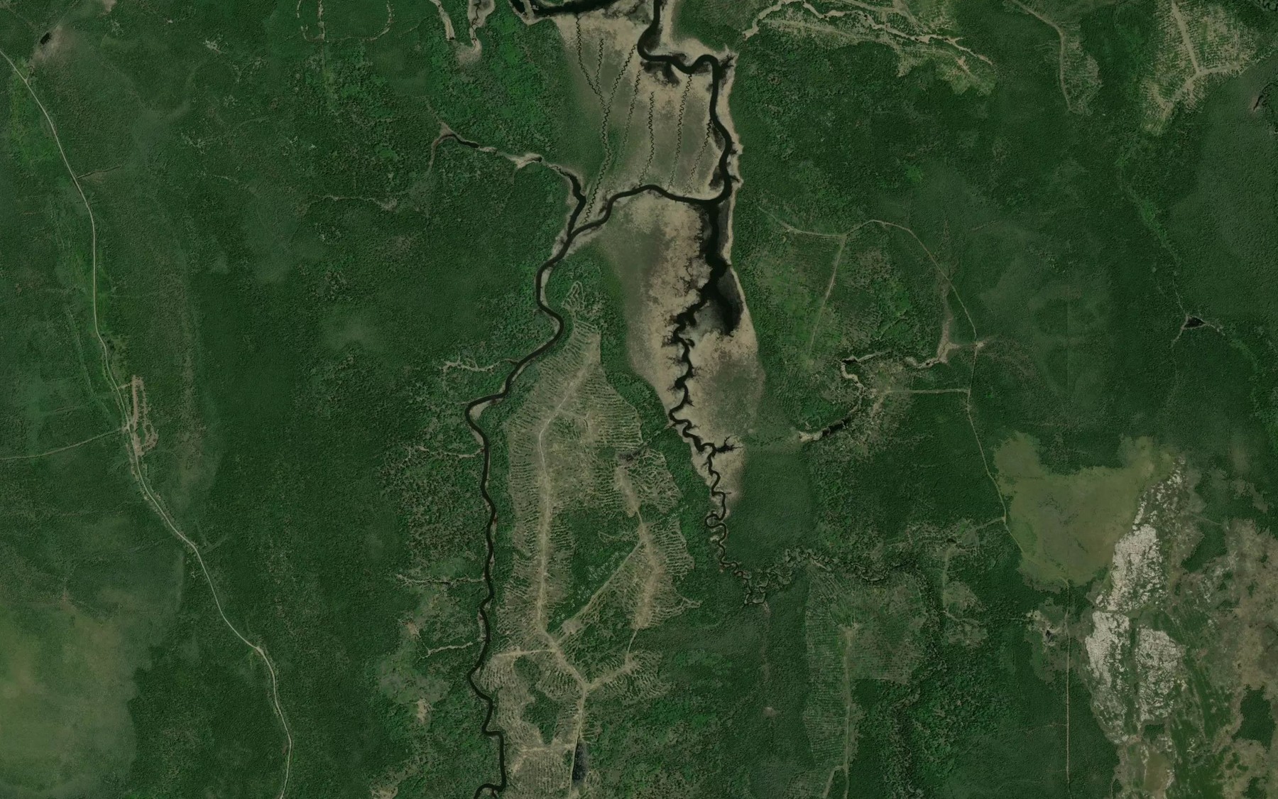 Satellite map of the Brush Creek