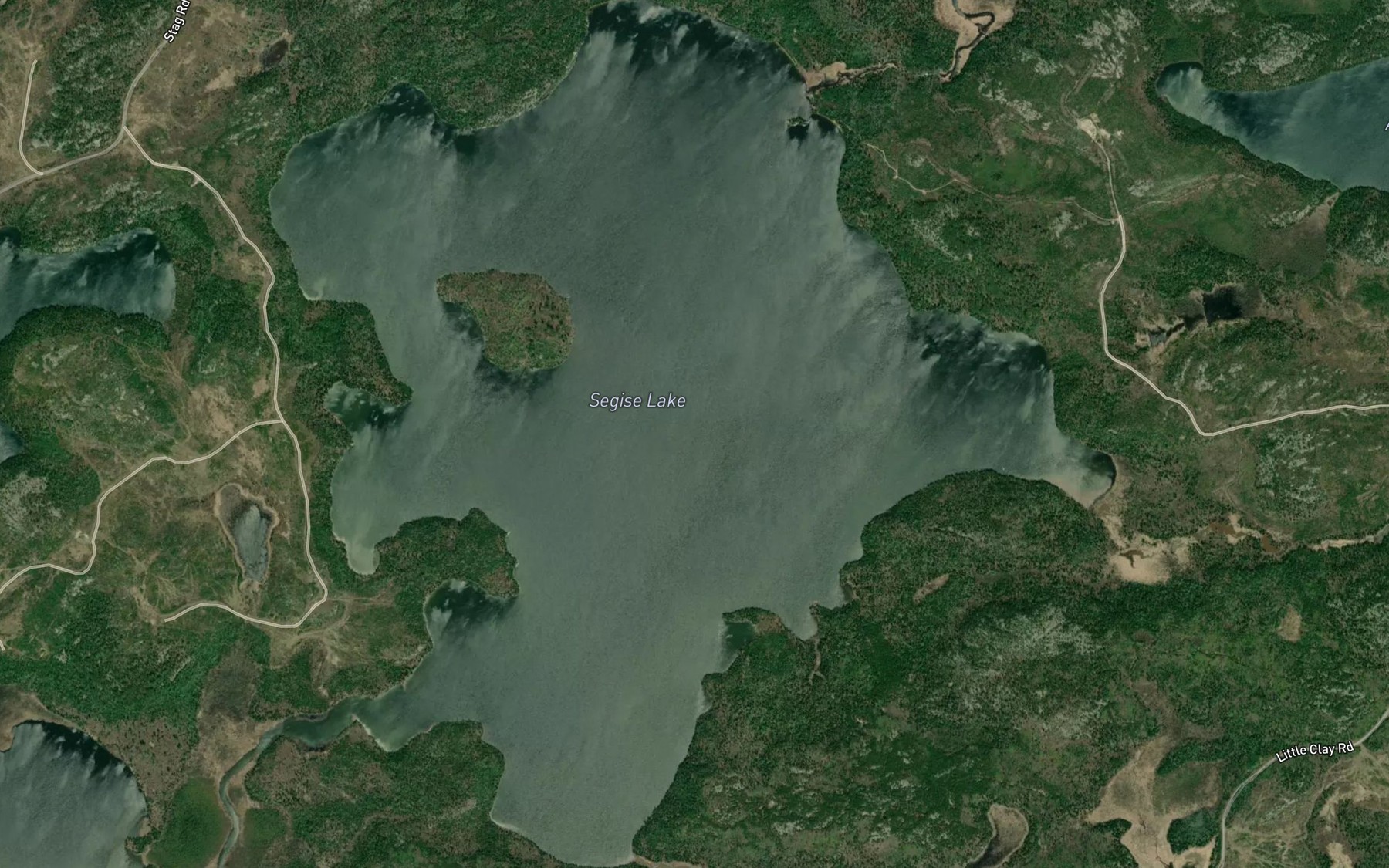 Satellite map of the Segise Lake