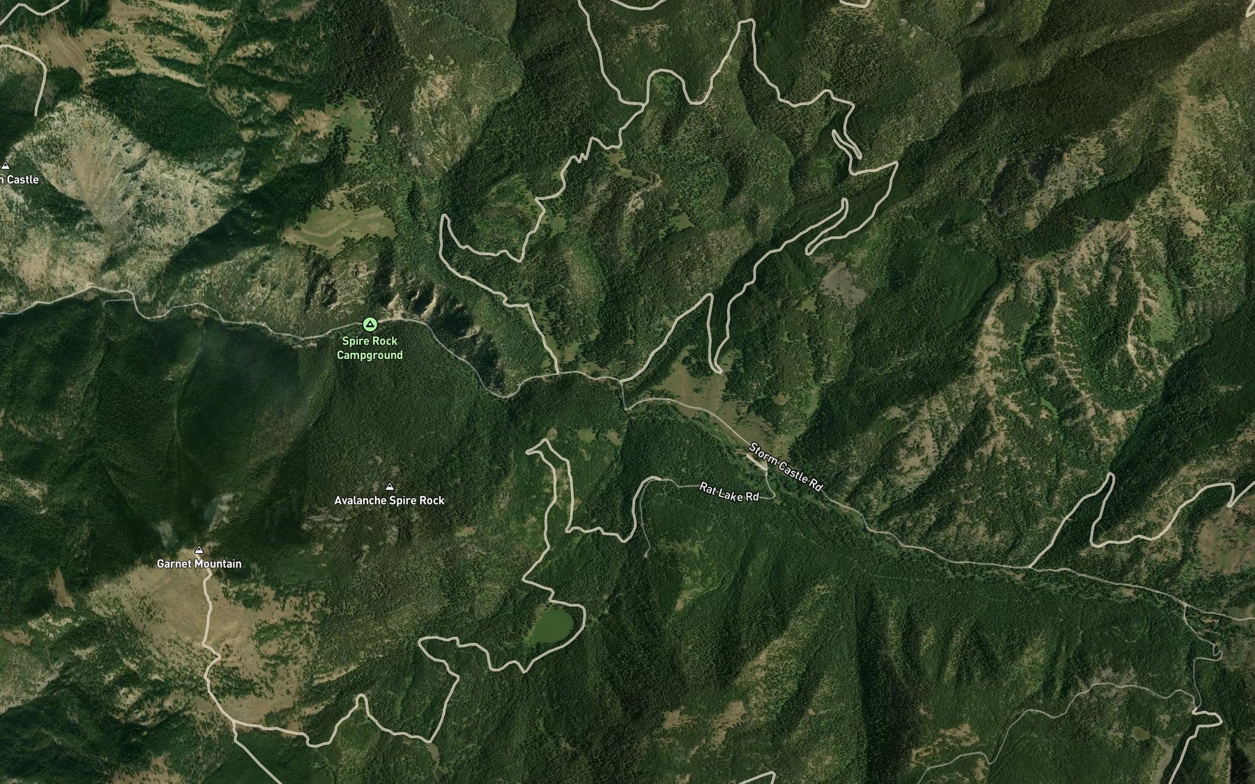 Satellite map of the Mica Creek