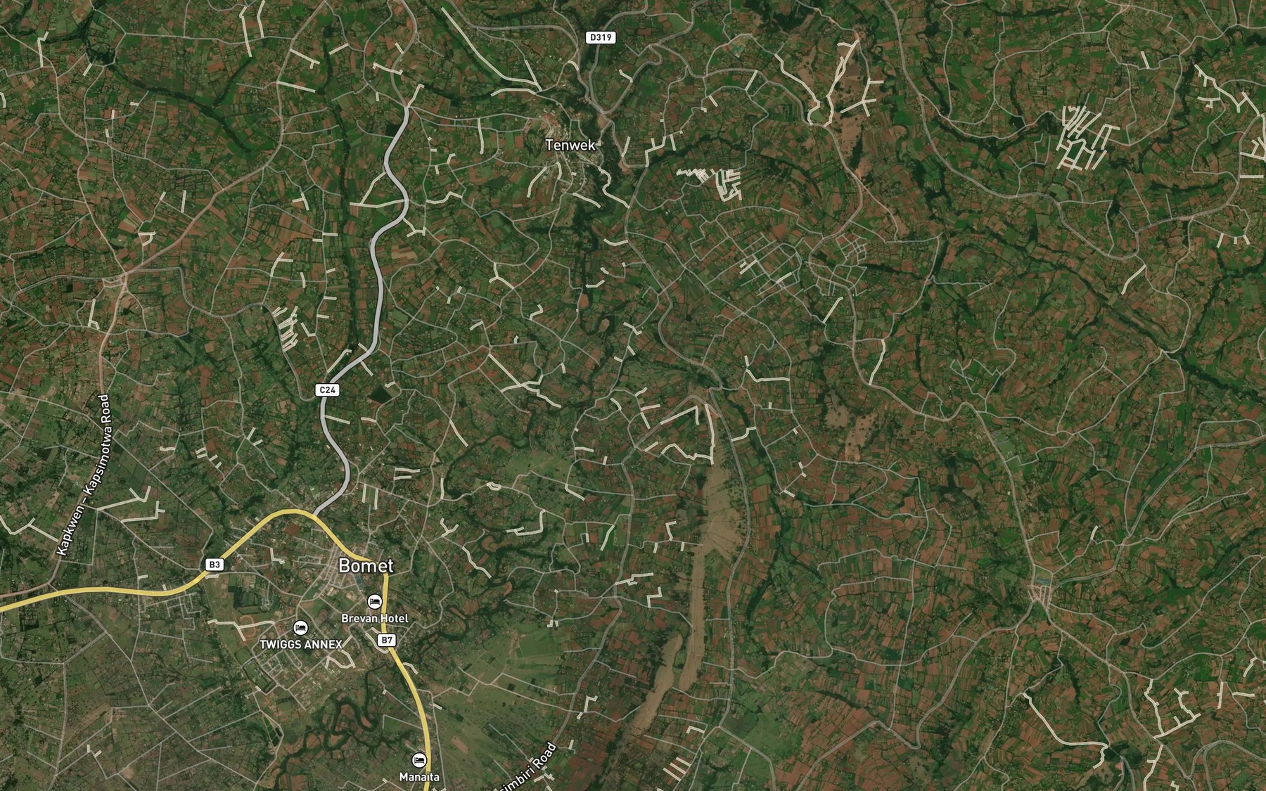Satellite map of the Kapsabet