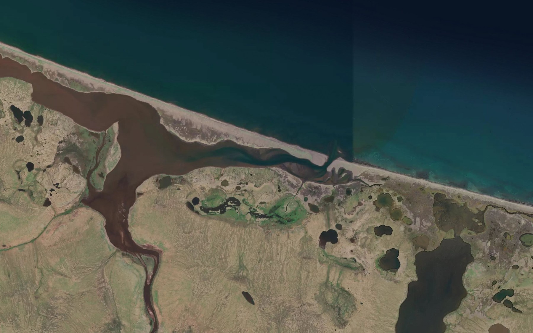 Satellite map of the Kookooliktook River
