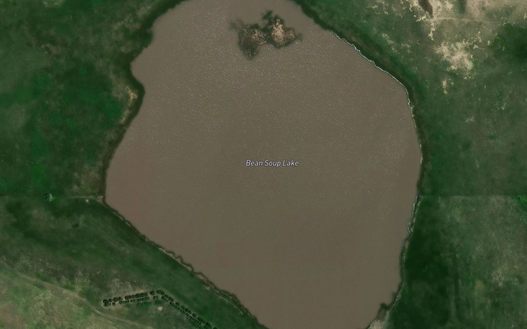 Satellite map of the Bean Soup Lake