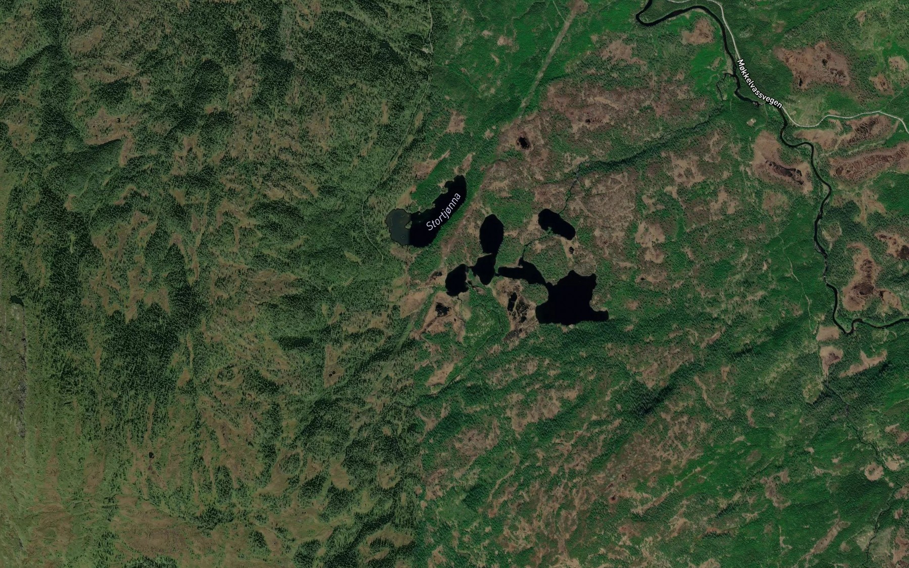 Satellite map of the Gresstjonna