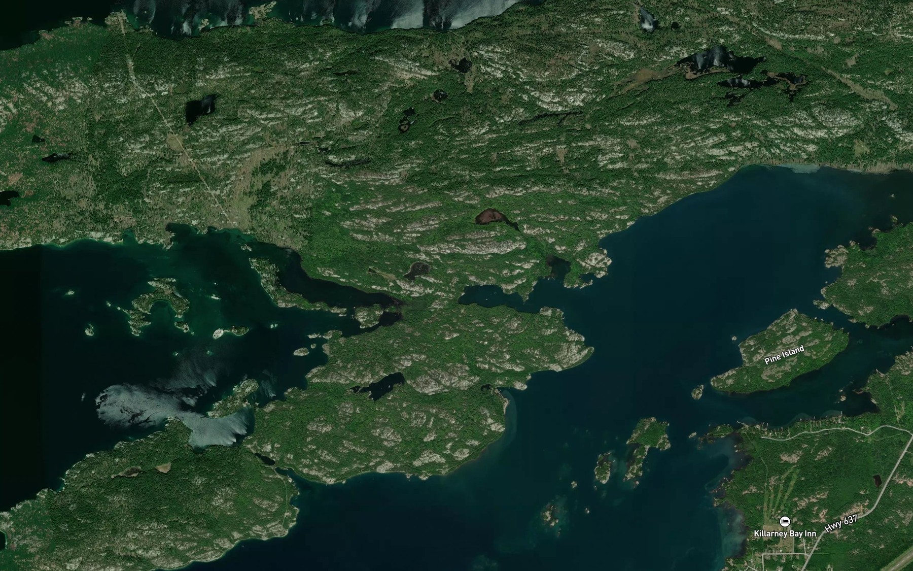 Satellite map of the Covered Portage Cove