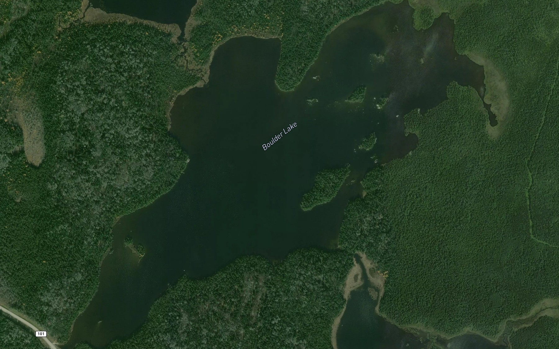 Satellite map of the Boulder Lake