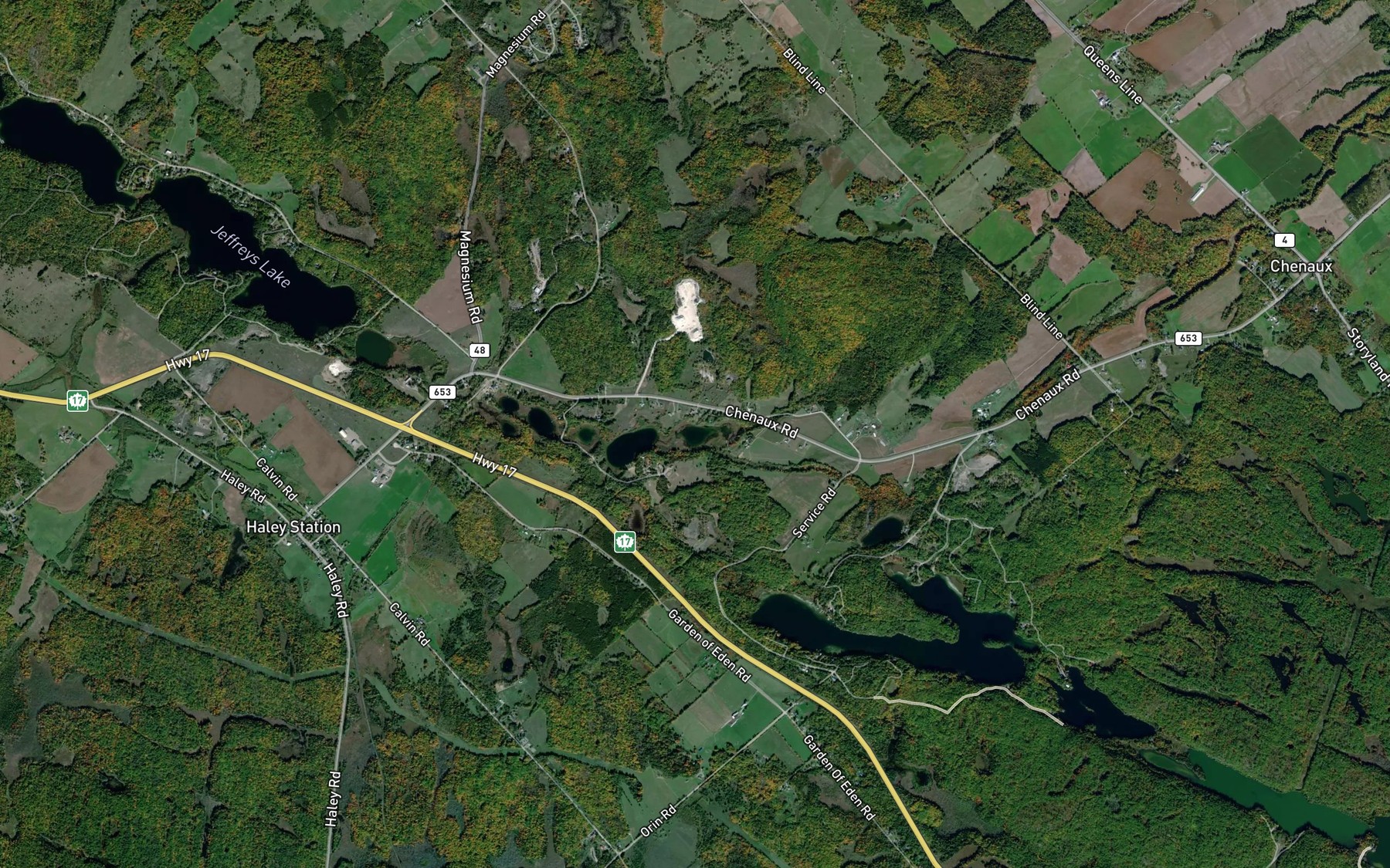 Satellite map of the Smiths Lake