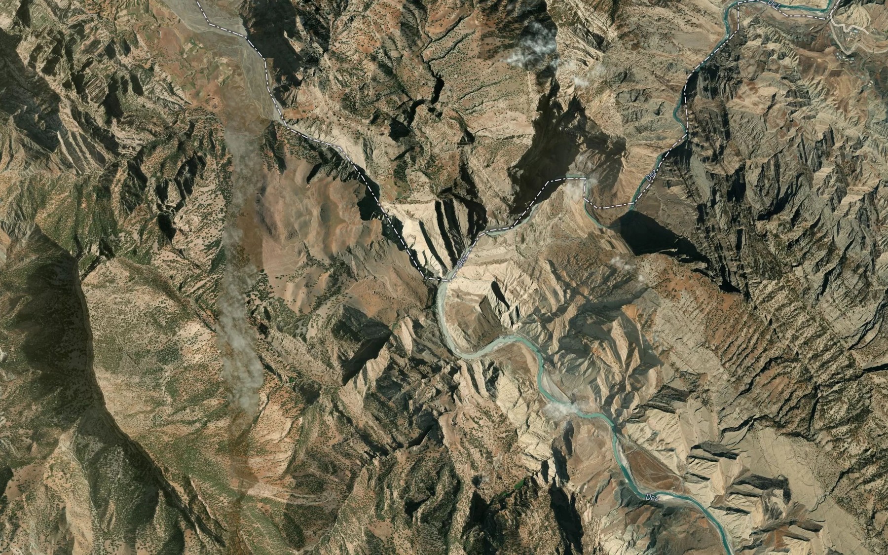 Satellite map of the Rudkhaneh-ye Kornas